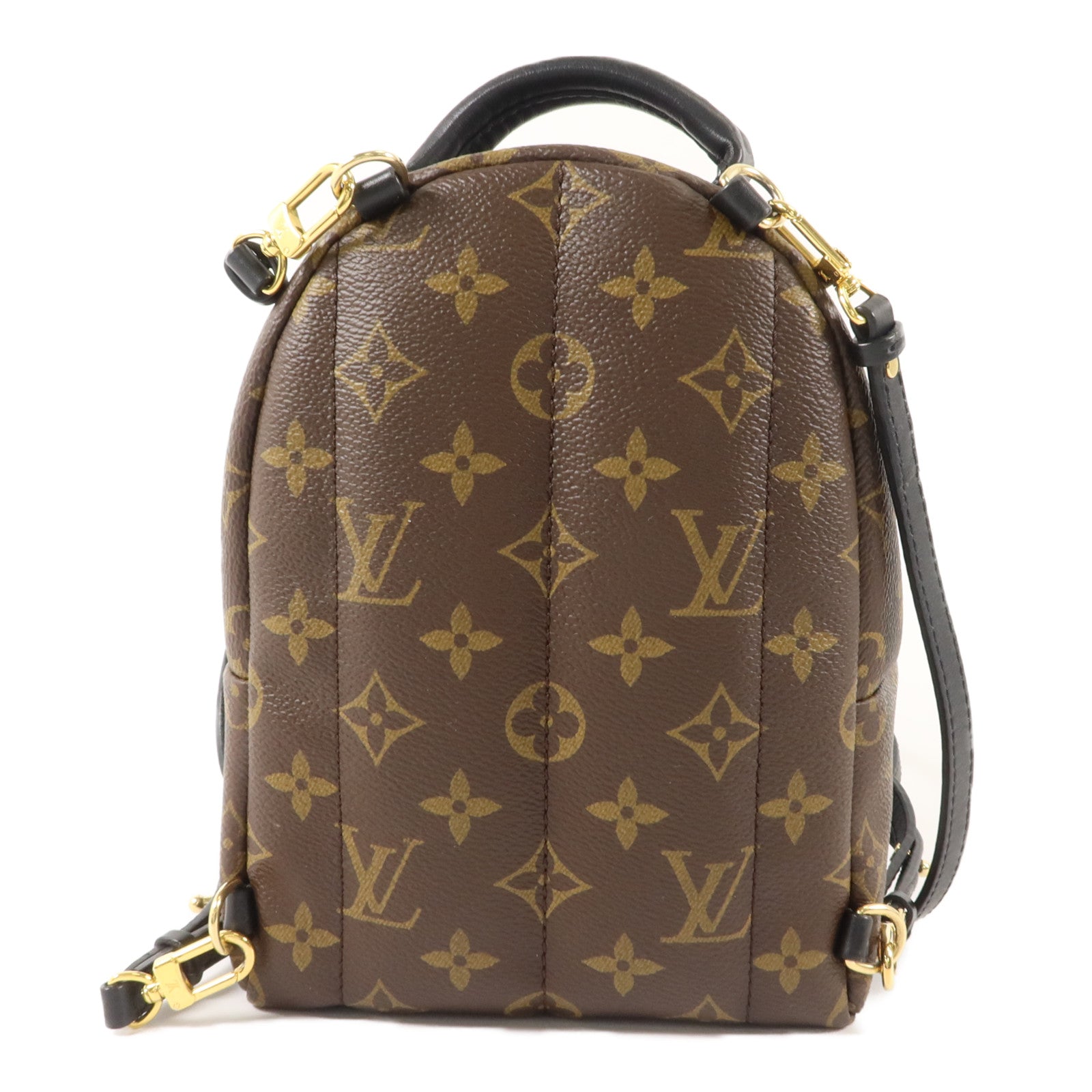 LOUIS VUITTON Monogram Palm Springs金扣背包棕色