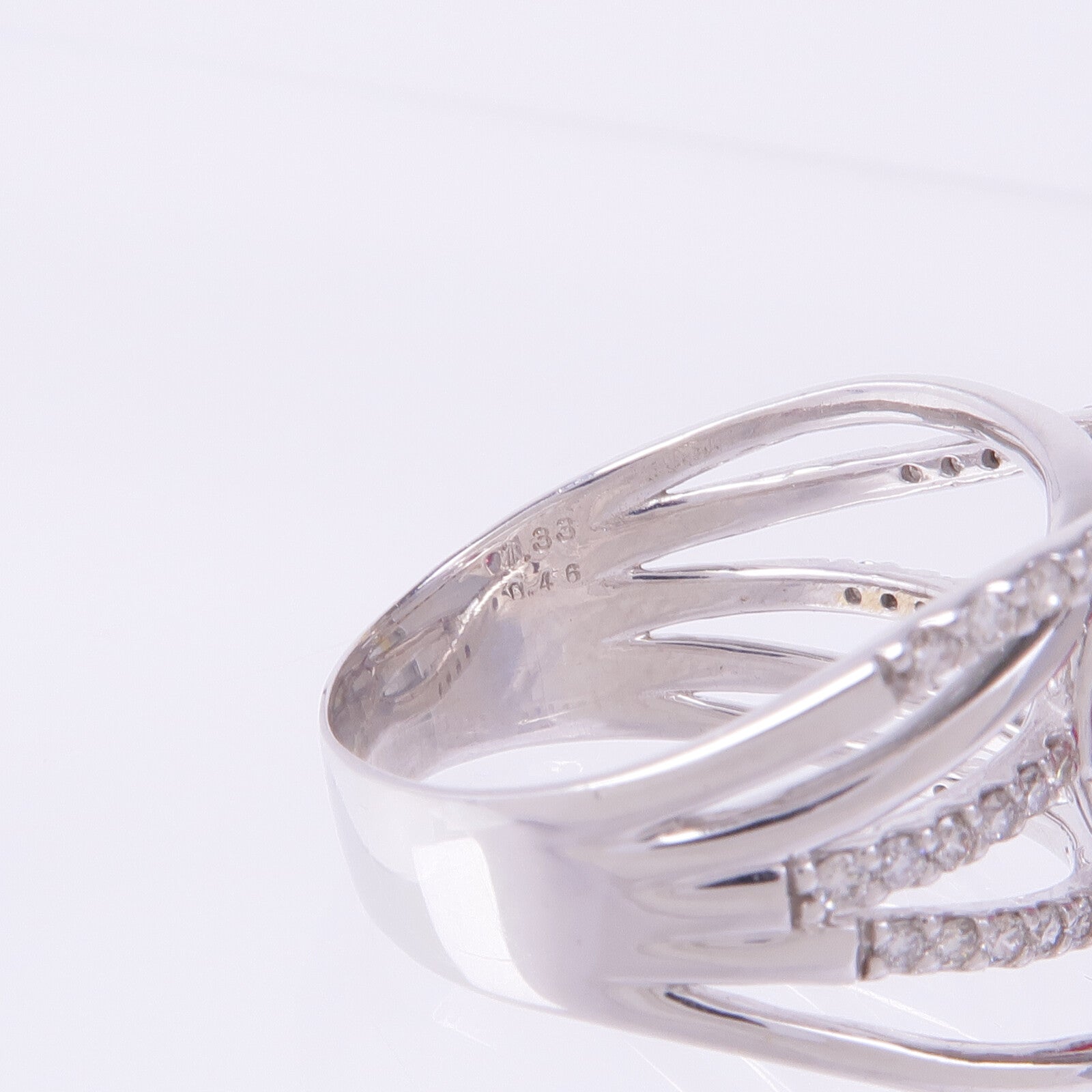 JEWELRY 18K白金Ruby Diamond Ring紅寶石/鑽石戒指US#7.5