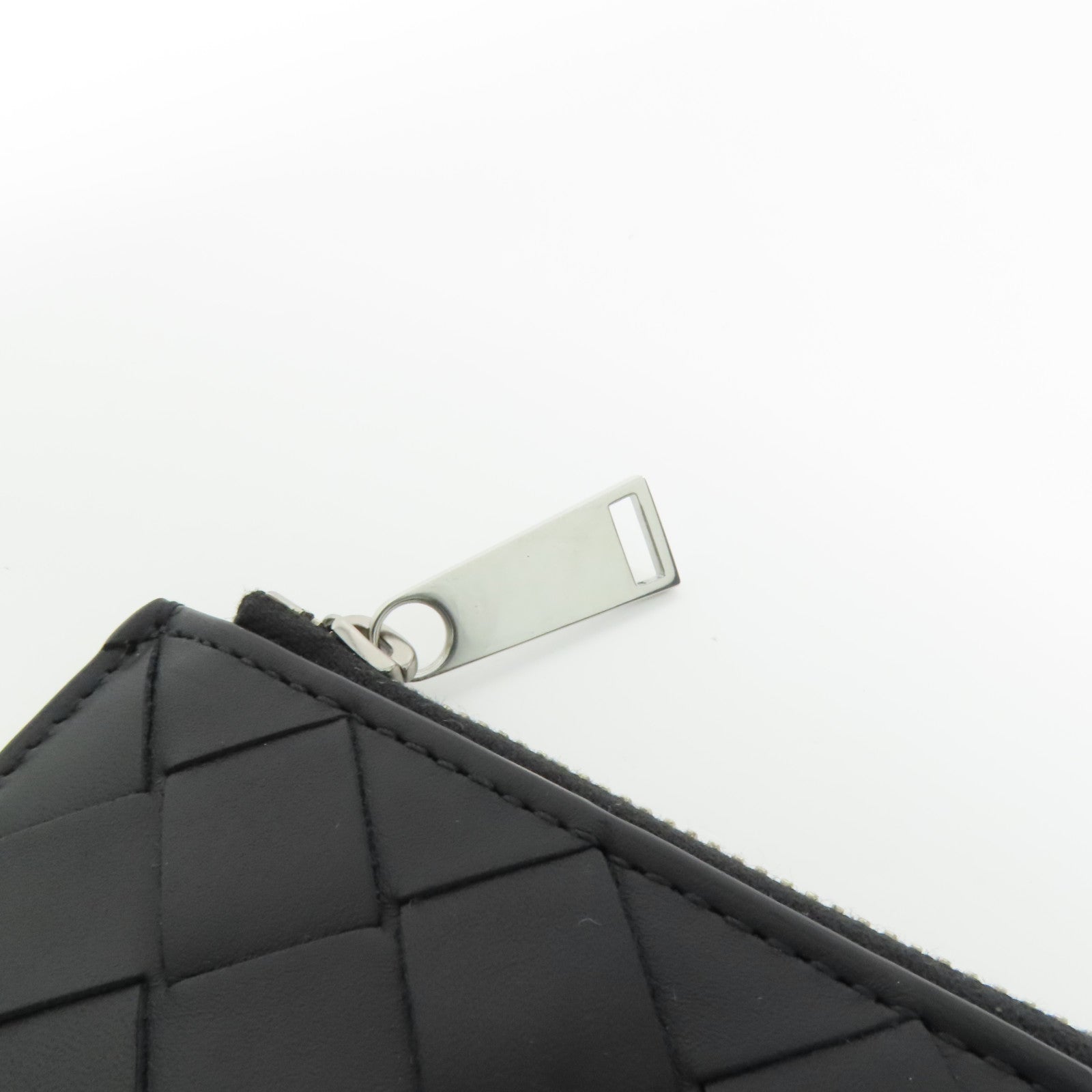 BOTTEGA VENETA 皮革Zip Card Case銀扣卡片套