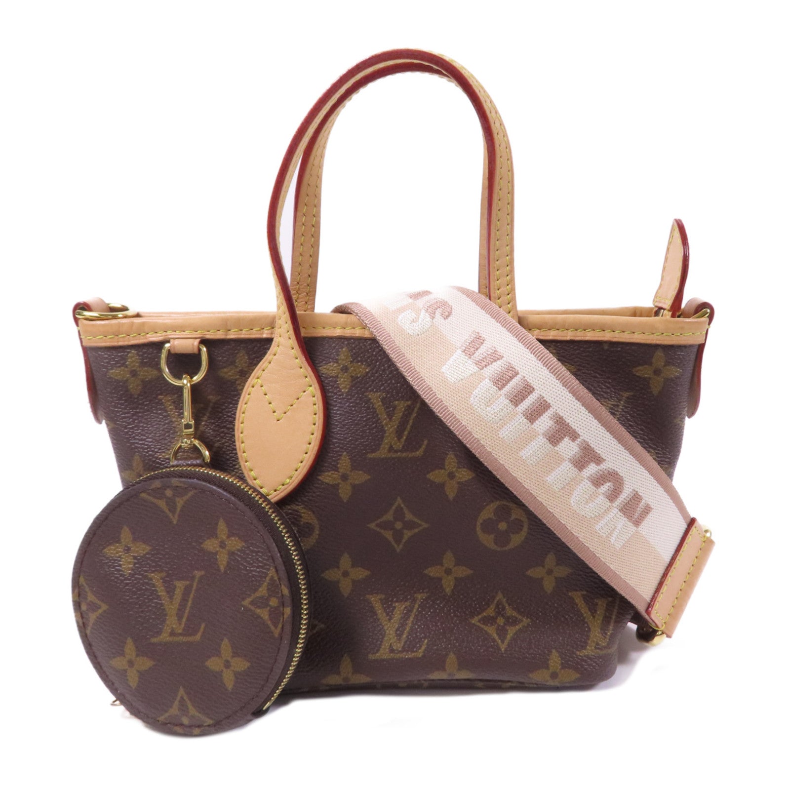 LOUIS VUITTON Monogram Neverfull BB金扣手挽肩背兩用袋