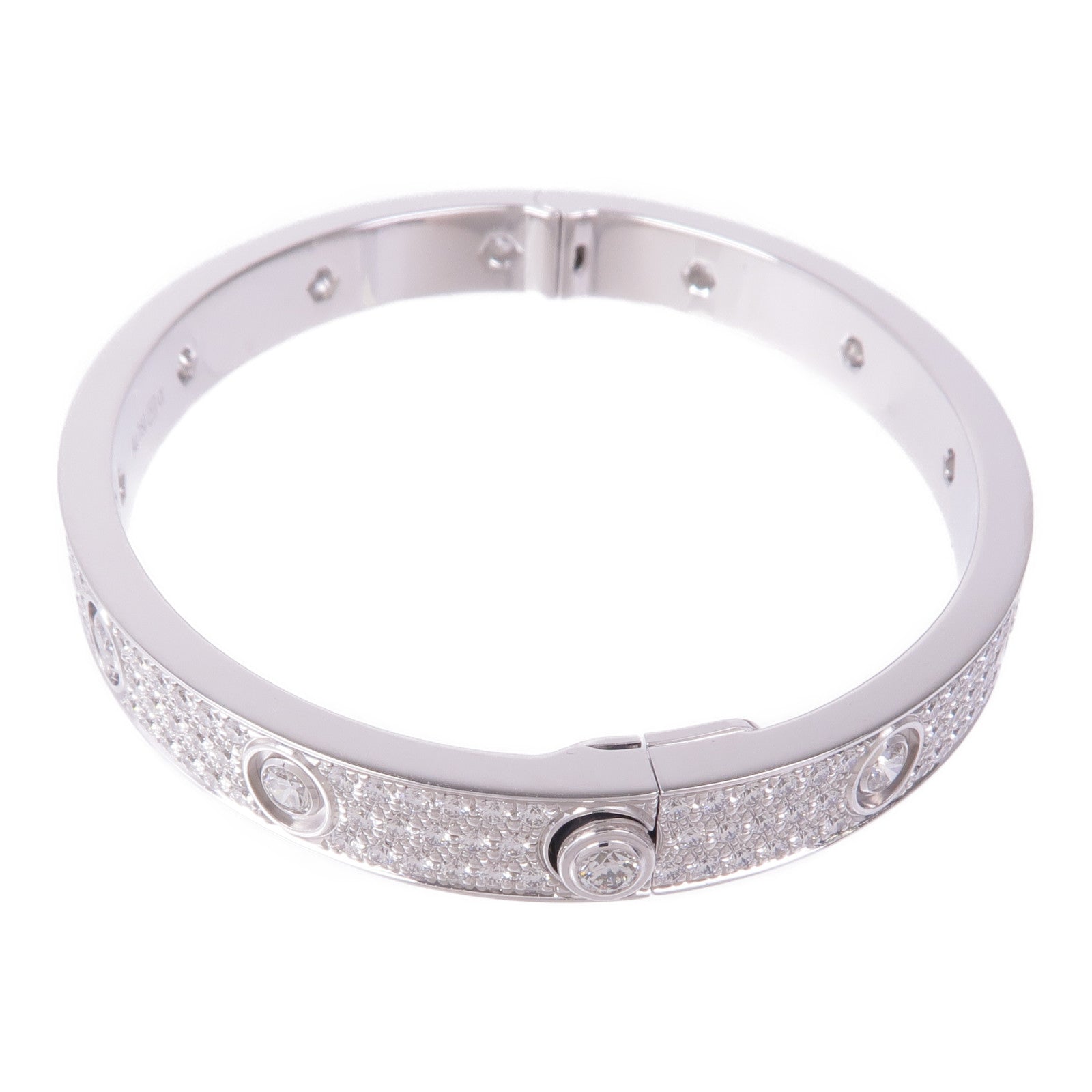 CARTIER 18K白金Love Bracelet Full Diamond鑽石手鐲Cartier#17