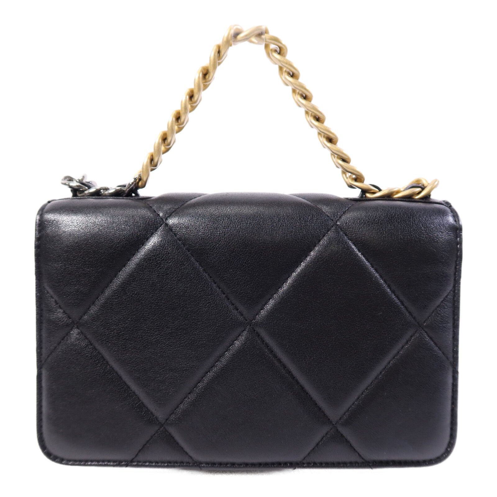 CHANEL 羊皮皮革Chanel 19 WOC金扣鏈帶肩背袋