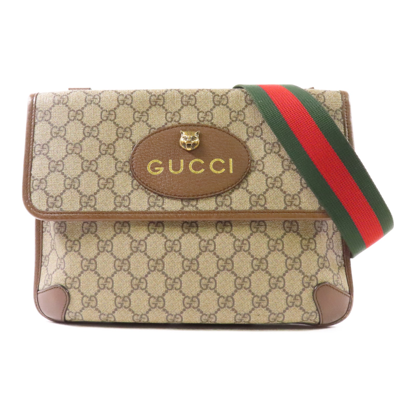 GUCCI 【激減優惠】塗層帆布Neo Vintage Medium Messenger Bag金扣肩背袋