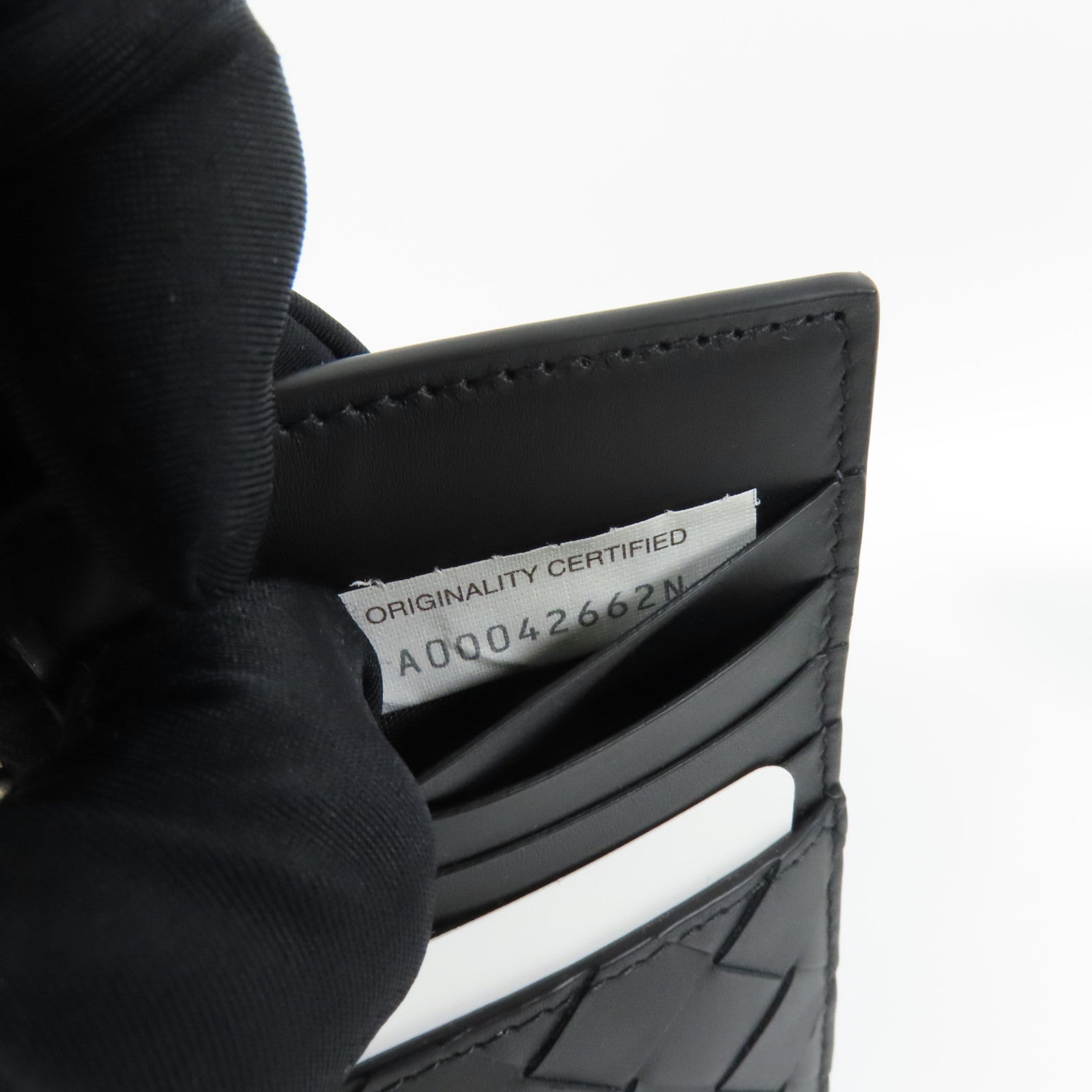 BOTTEGA VENETA 皮革Zip Card Case銀扣卡片套