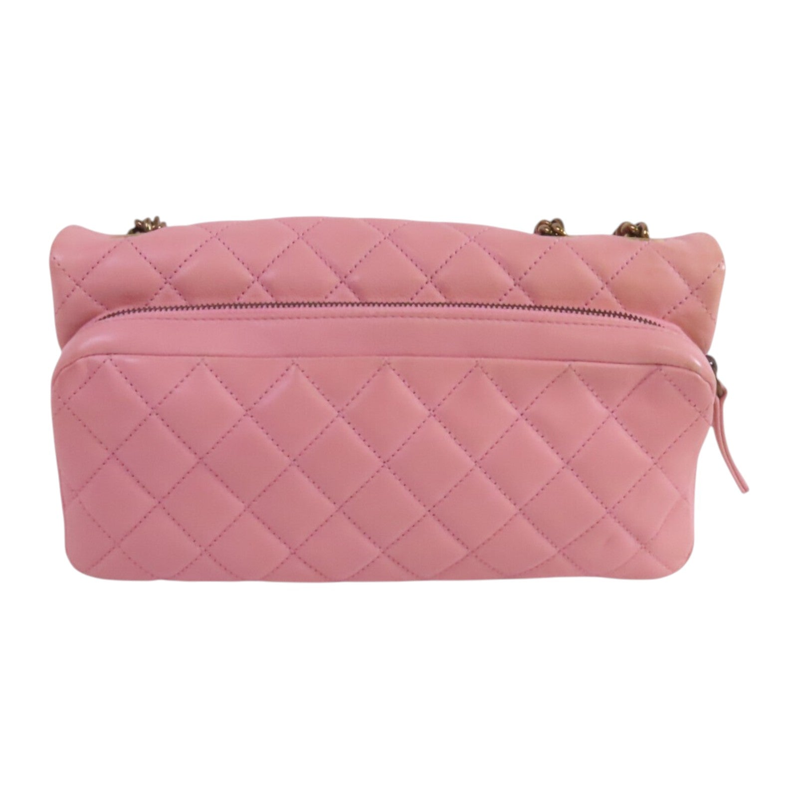 CHANEL 牛皮皮革Chain Shoulder金扣鏈帶肩背袋