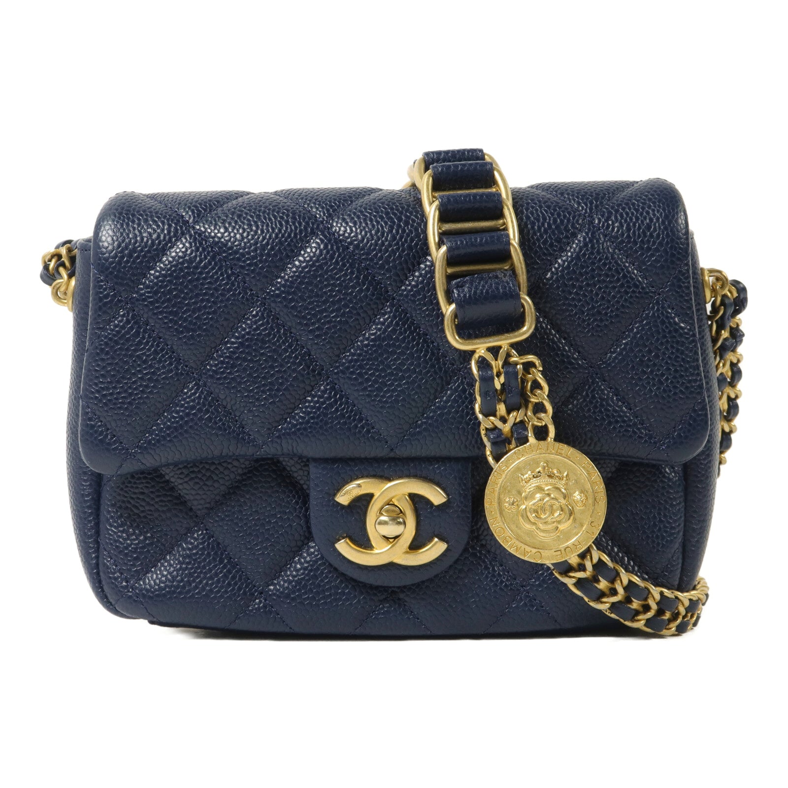 CHANEL 牛皮皮革Chain Shoulder鏈帶肩背袋