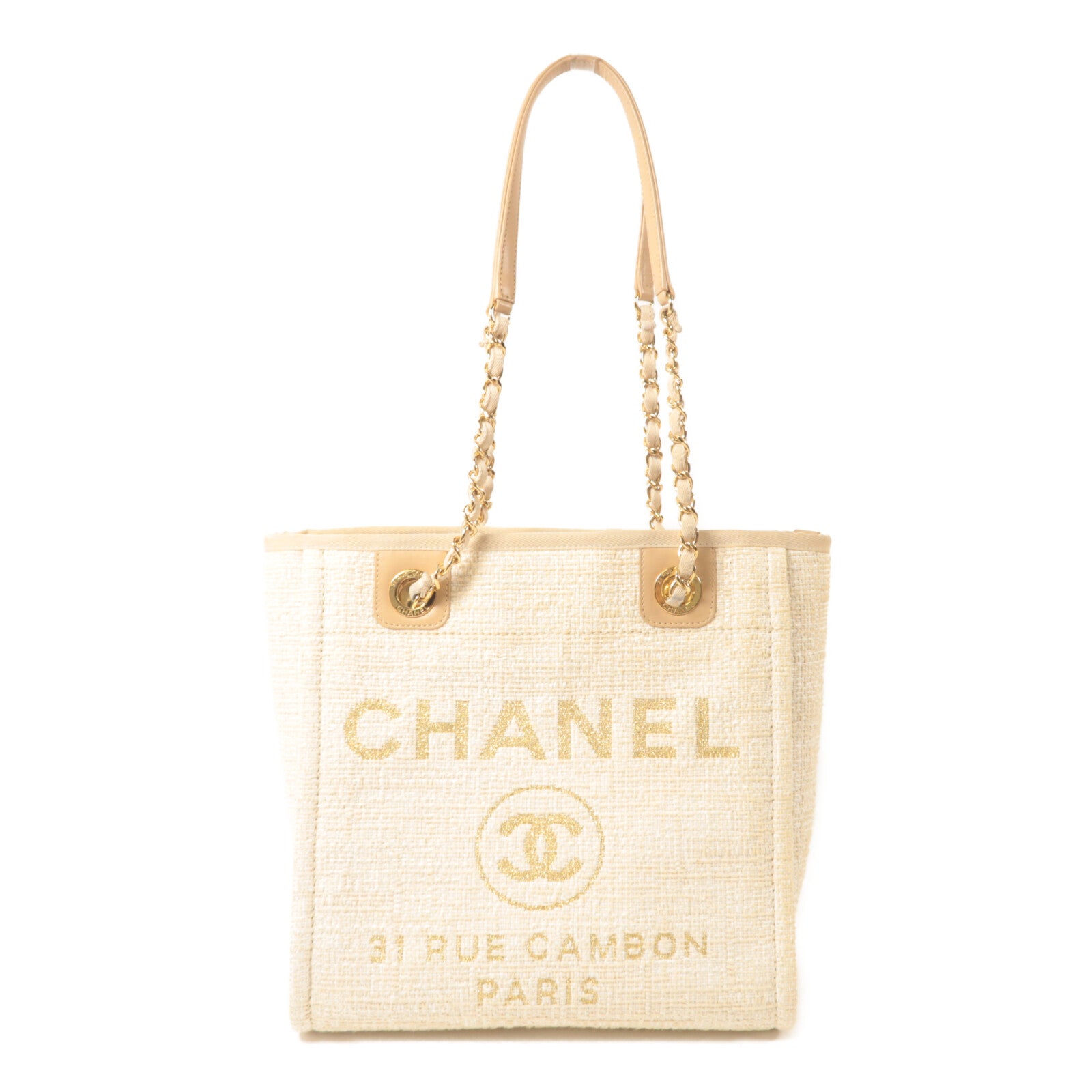 CHANEL 帆布Deauville Tote手挽袋
