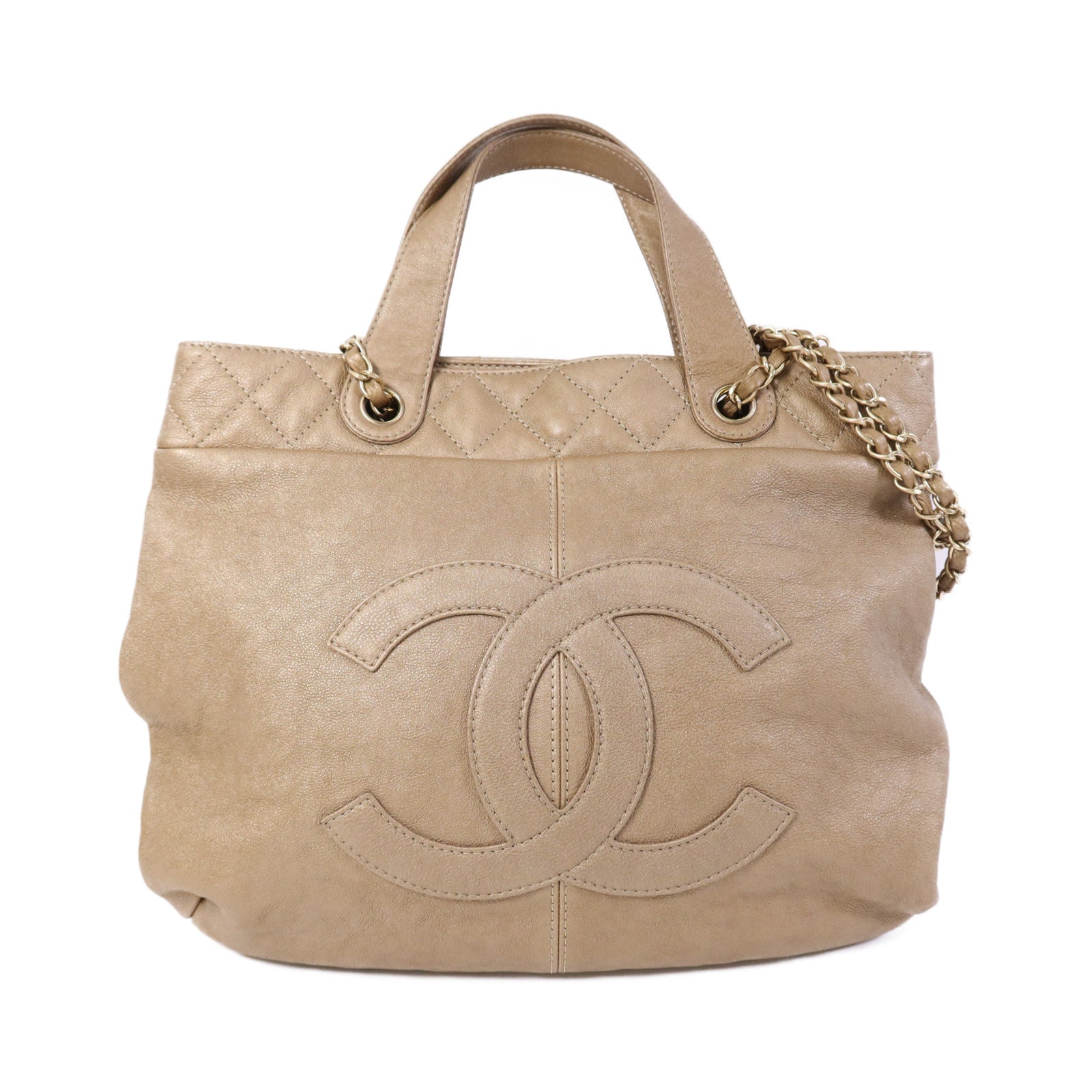 CHANEL 牛皮皮革2 Way Shoulder Bag金扣鏈帶肩背袋