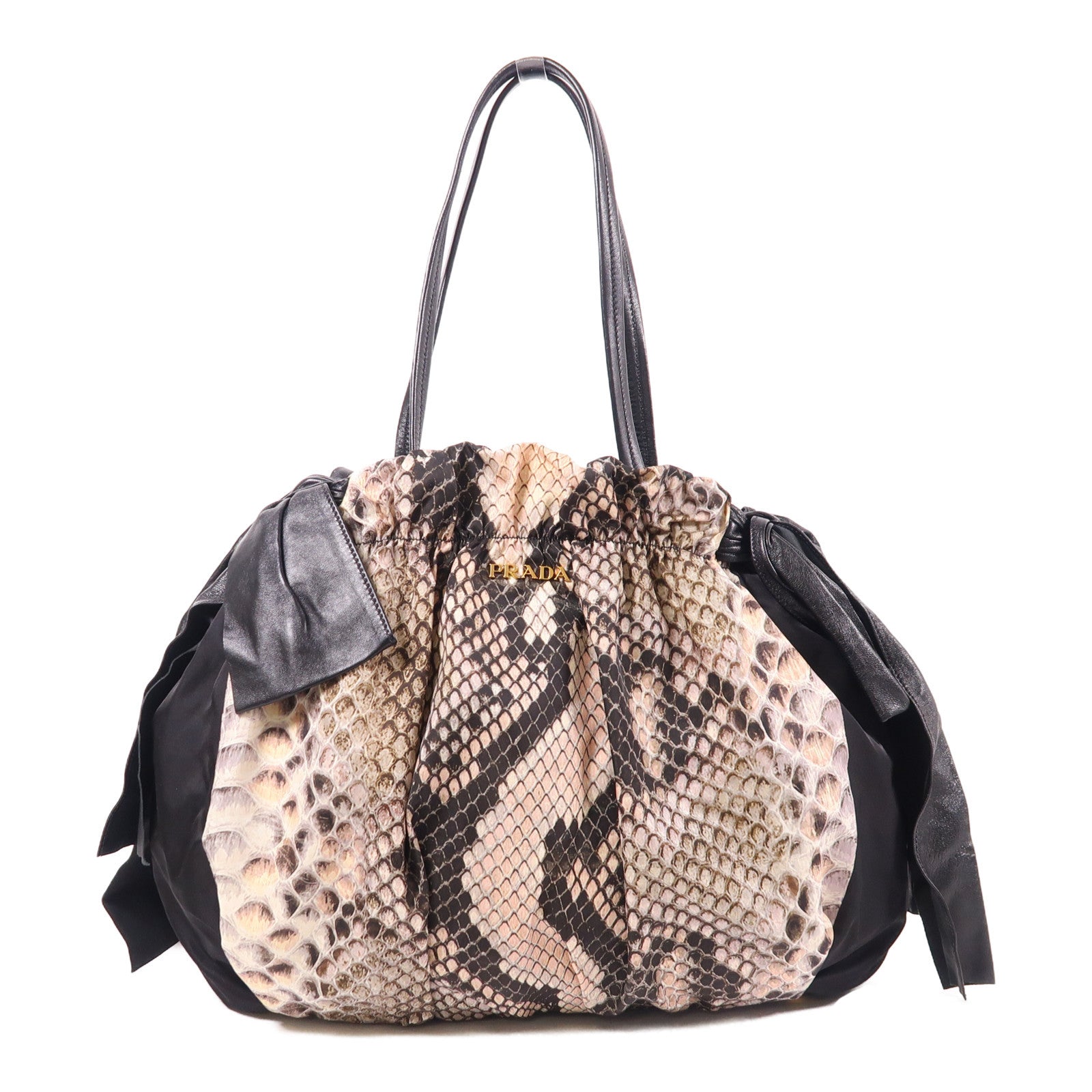 PRADA 尼龍Tote Bag金扣肩背袋