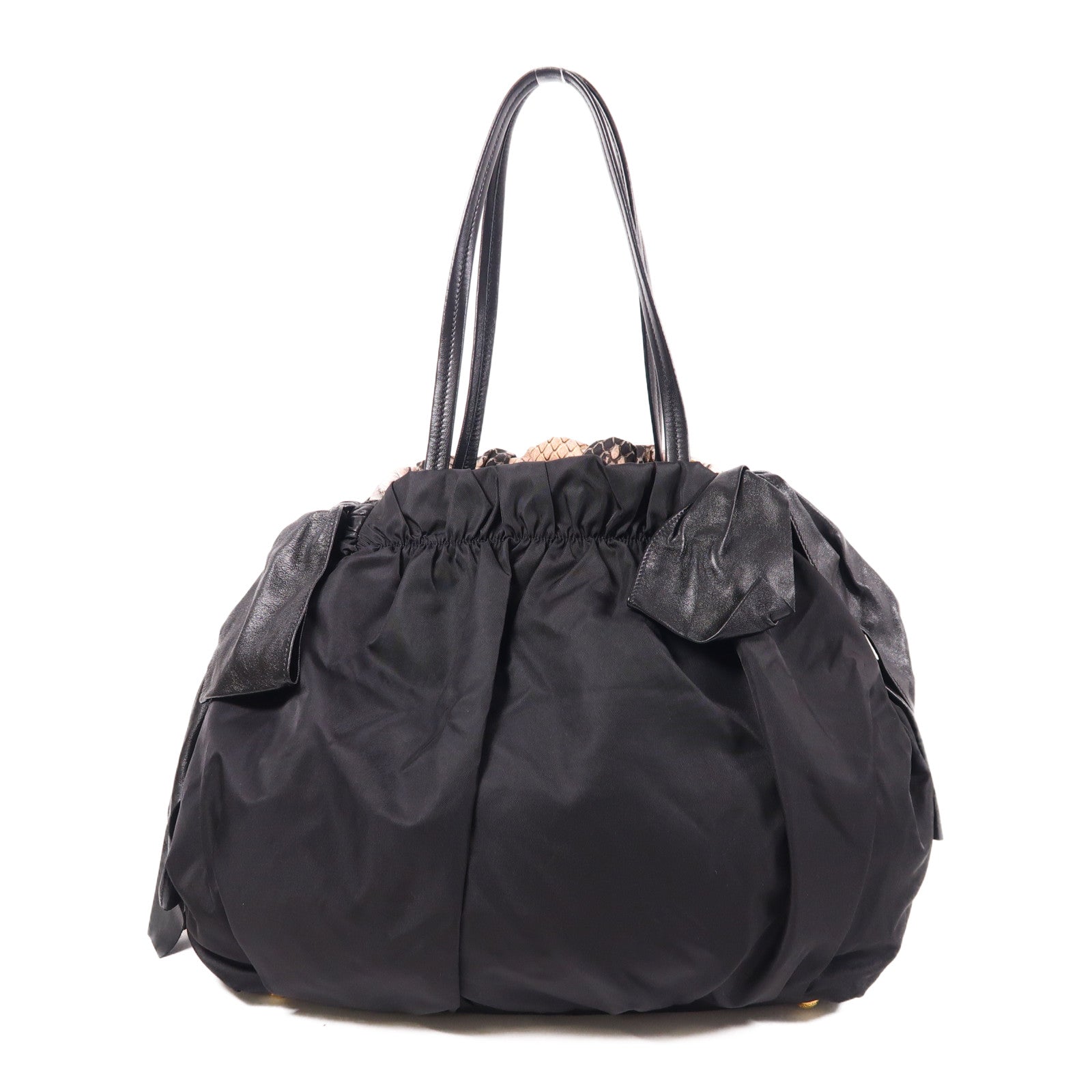 PRADA 尼龍Tote Bag金扣肩背袋