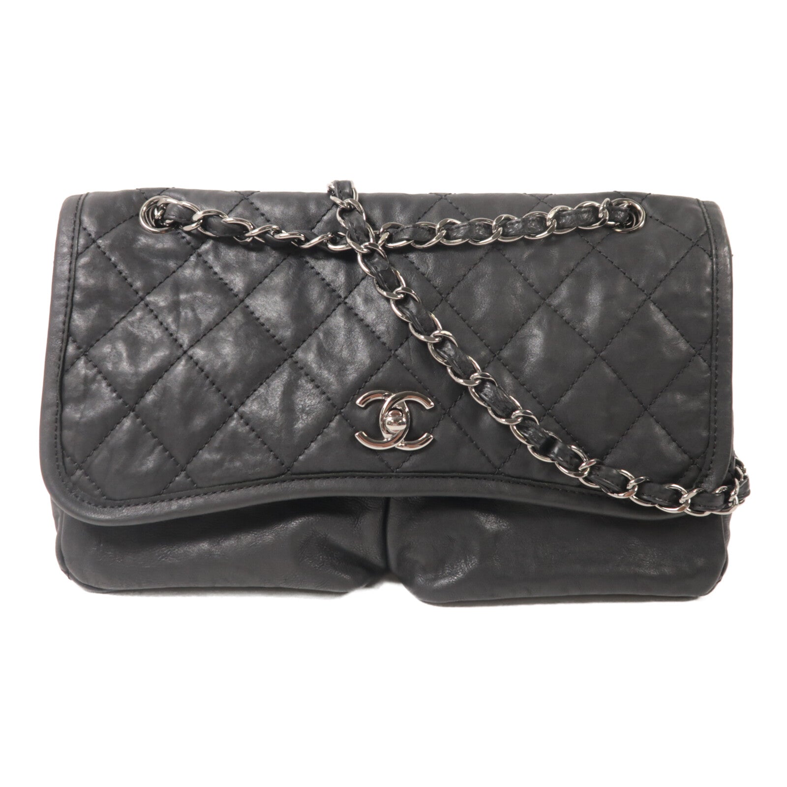 CHANEL 牛皮皮革Chain Shoulder鏈帶肩背袋