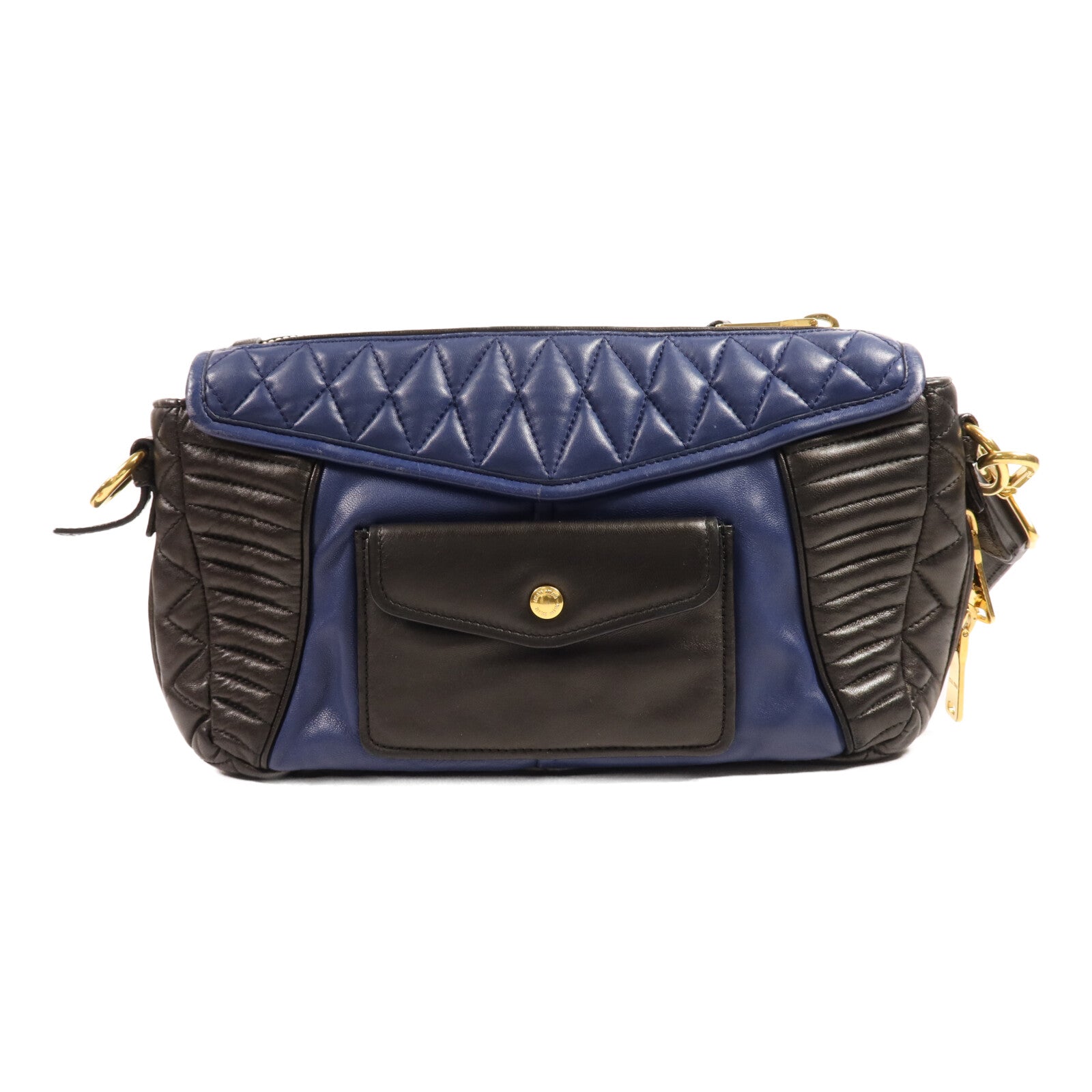 Miu Miu 牛皮皮革Shoulder Bag金扣肩背袋