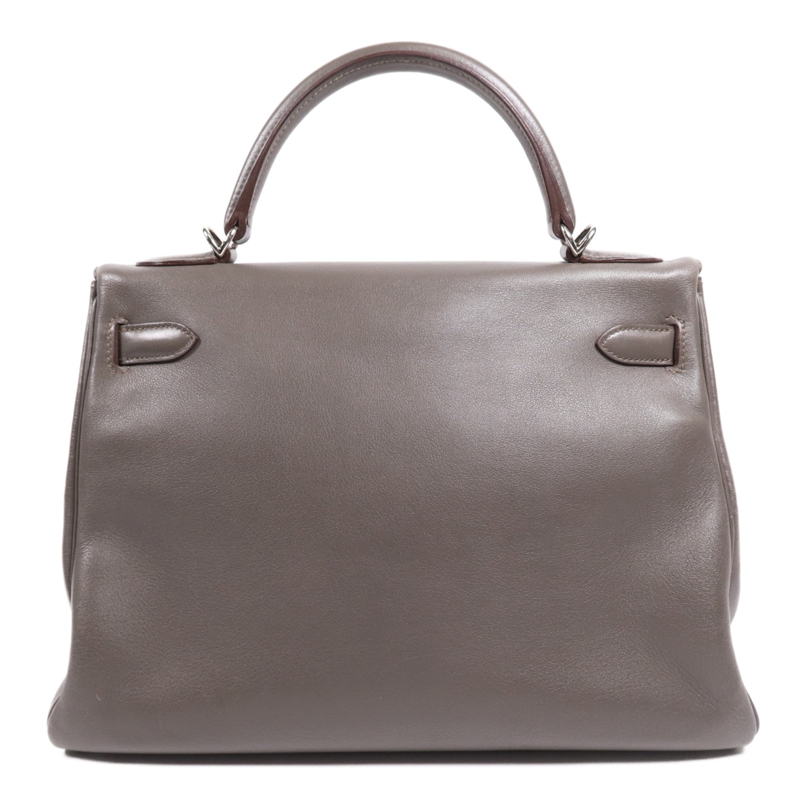 HERMES Evencolor皮革Kelly 32銀扣手挽肩背兩用袋Etain