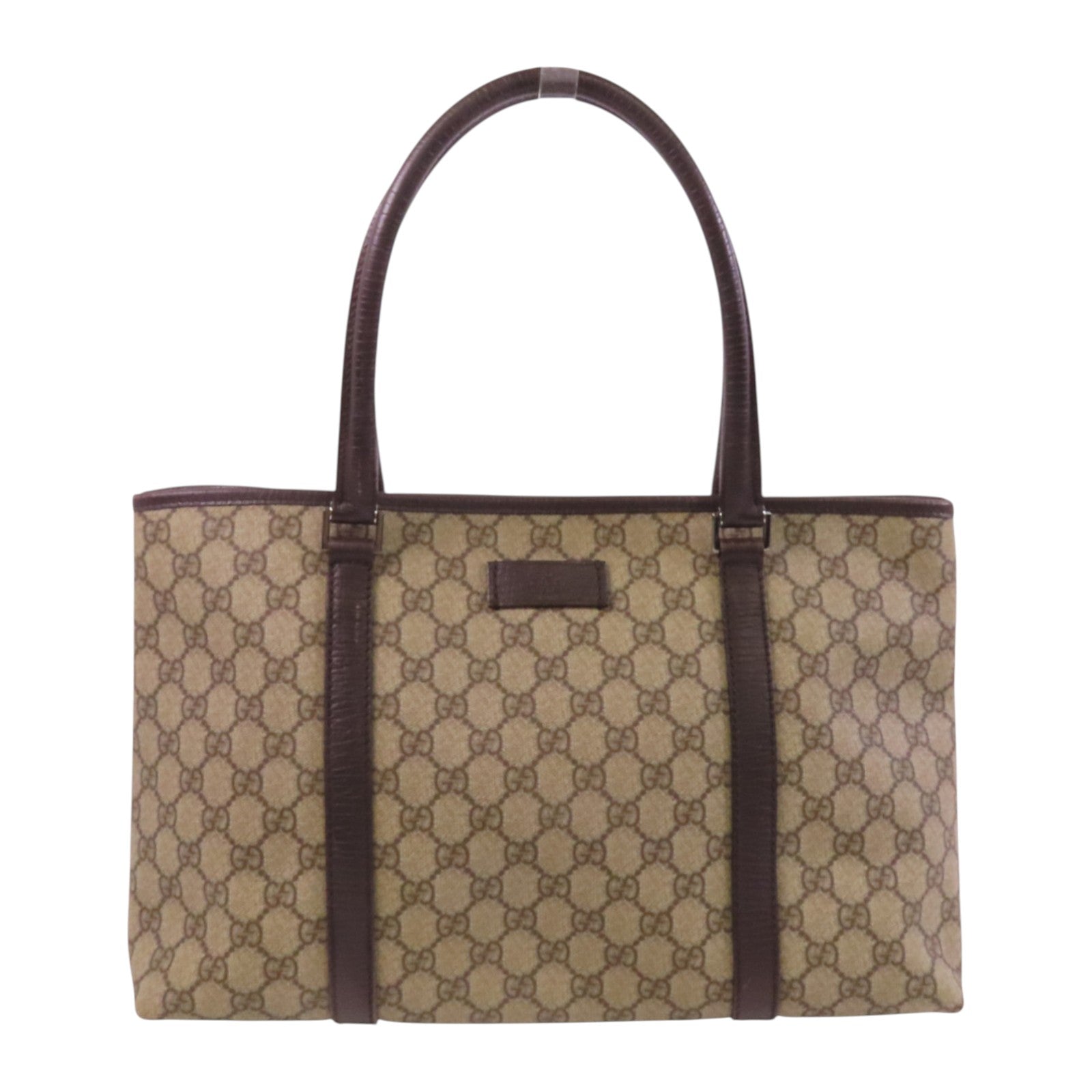 GUCCI 塗層帆布Tote Bag銀扣肩背袋