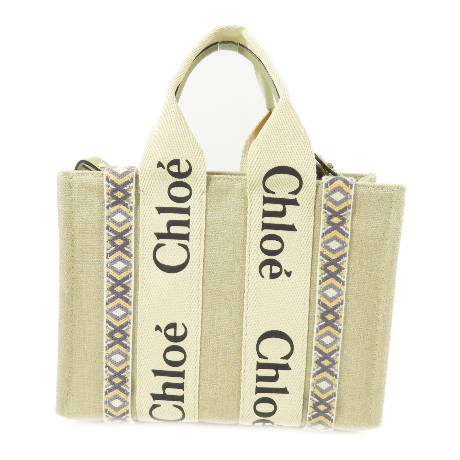Chloe 帆布Woody Tote Small手挽肩背兩用袋