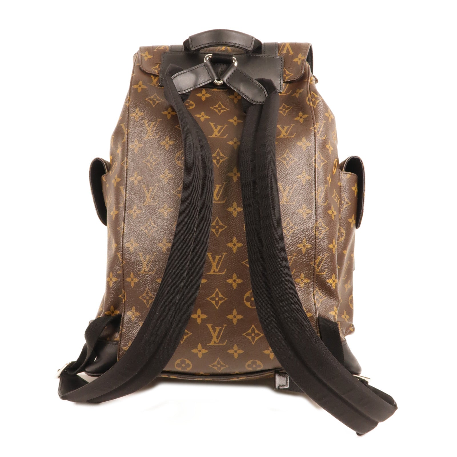LOUIS VUITTON Monogram Macassar Christopher MM銀扣背包