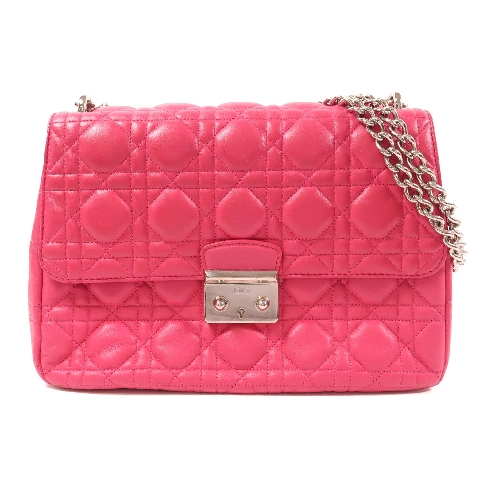 Dior 羊皮皮革Chain Shoulder銀扣鏈帶肩背袋