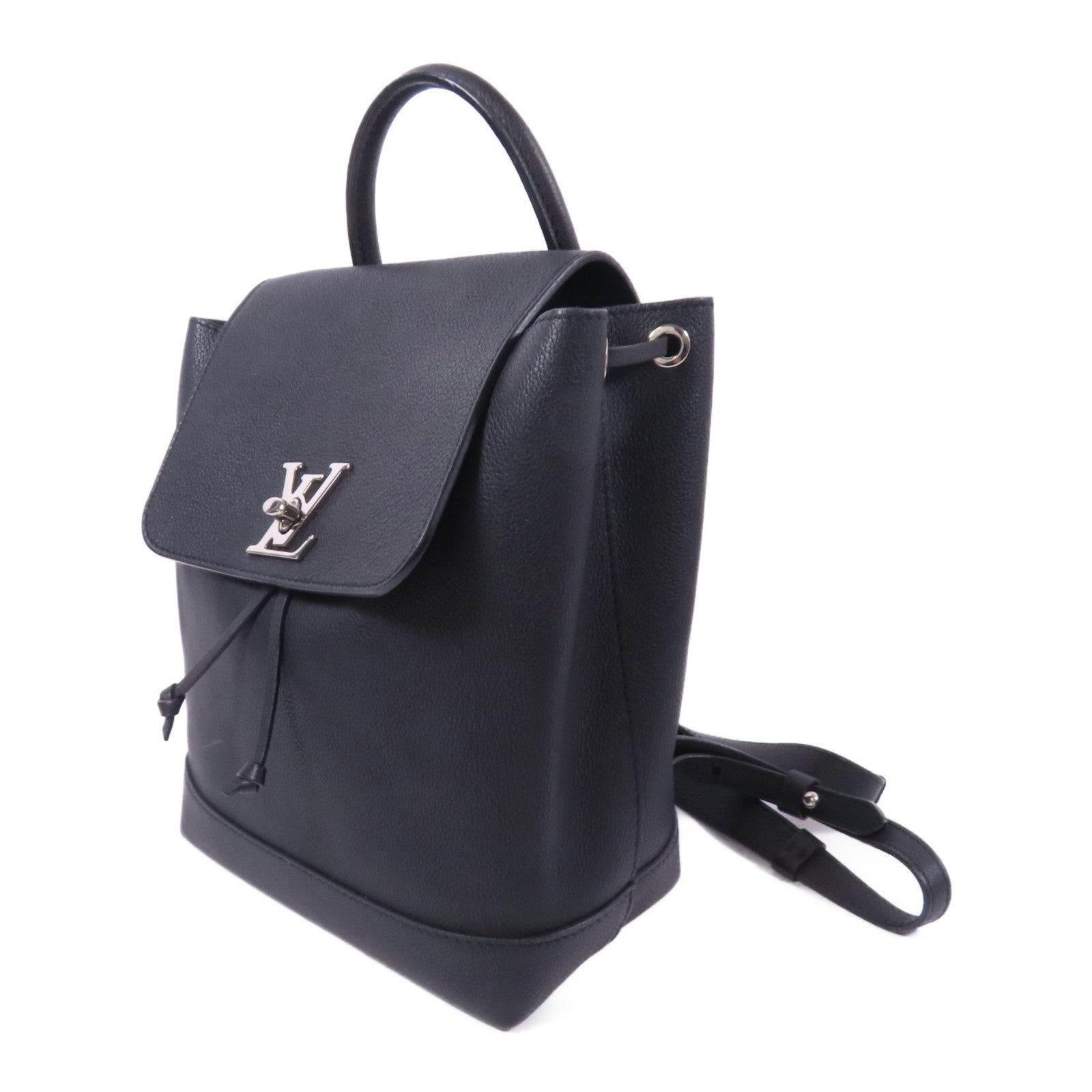 LOUIS VUITTON 牛皮皮革Lock Me Backpack銀扣背包