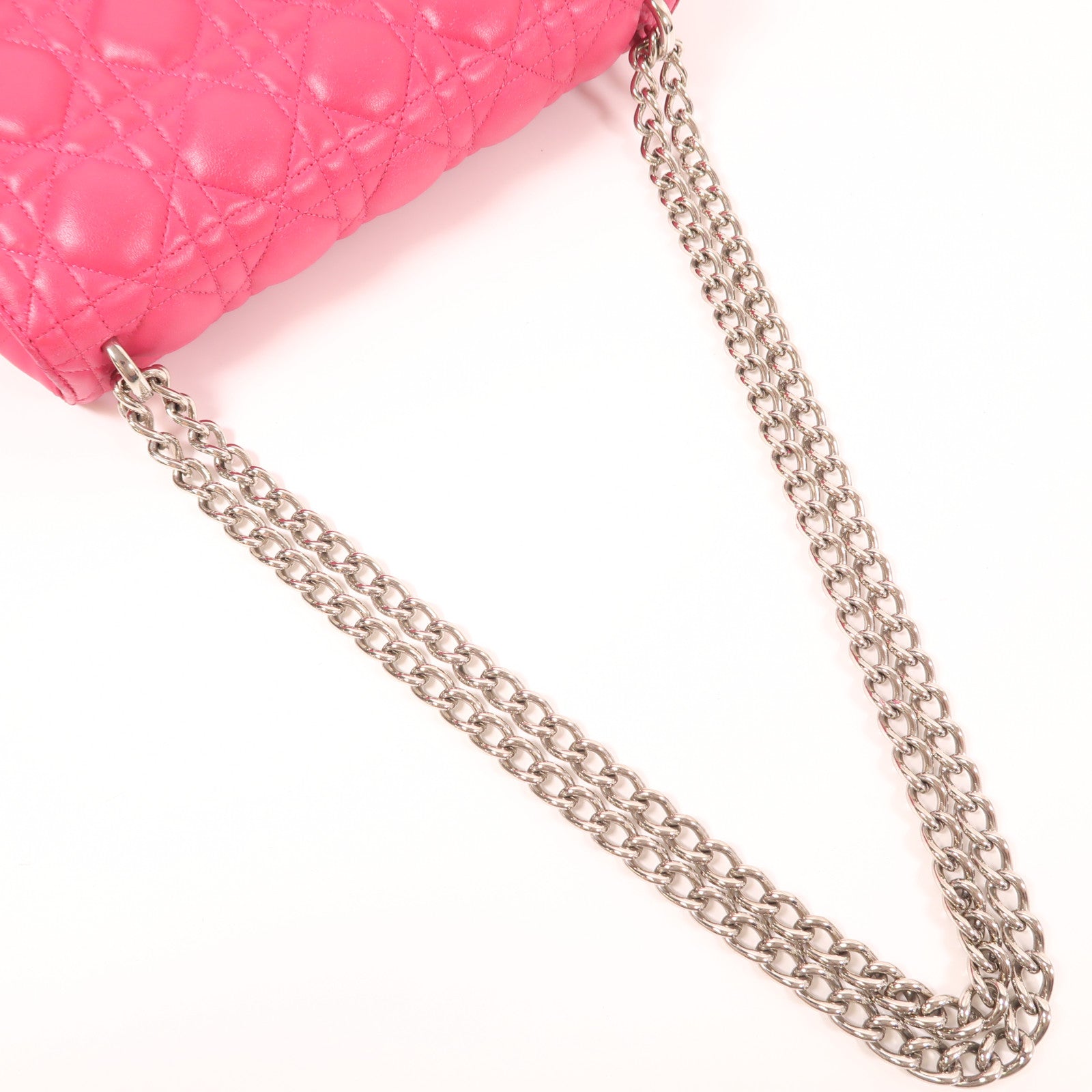 Dior 羊皮皮革Chain Shoulder銀扣鏈帶肩背袋