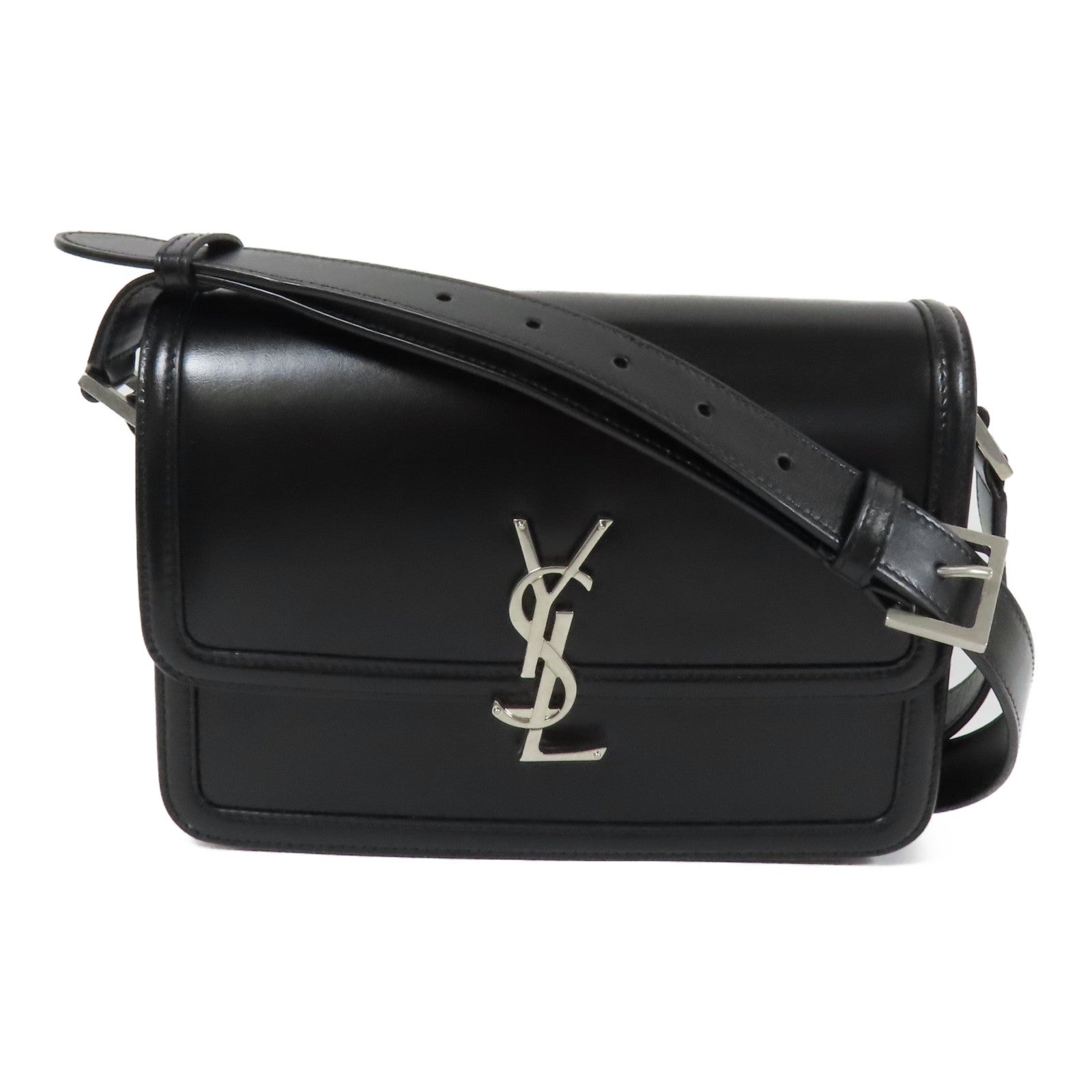 SAINT LAURENT 皮革Shoulder Bag銀扣肩背袋