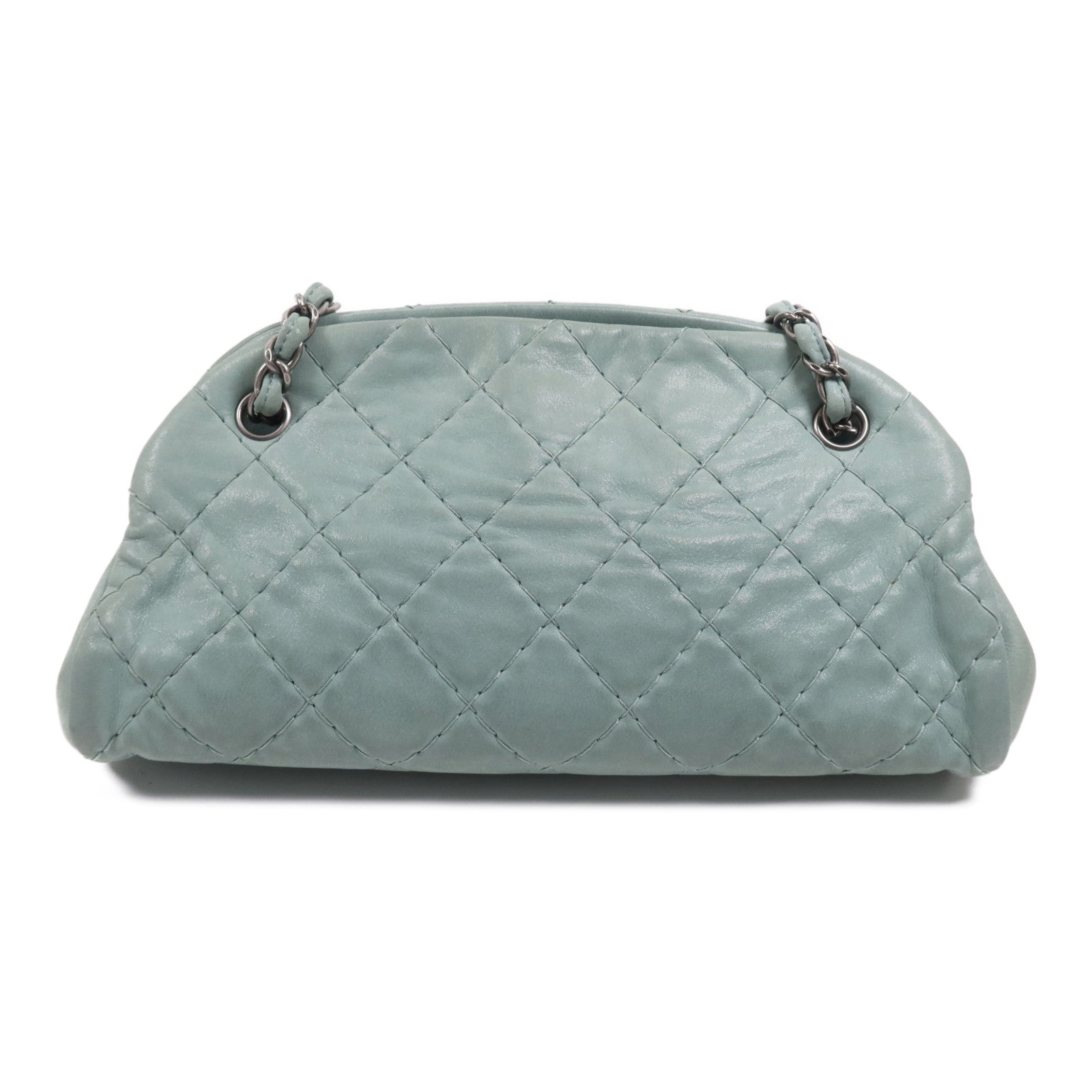 CHANEL 牛皮皮革Shoulder Bag銀扣鏈帶肩背袋