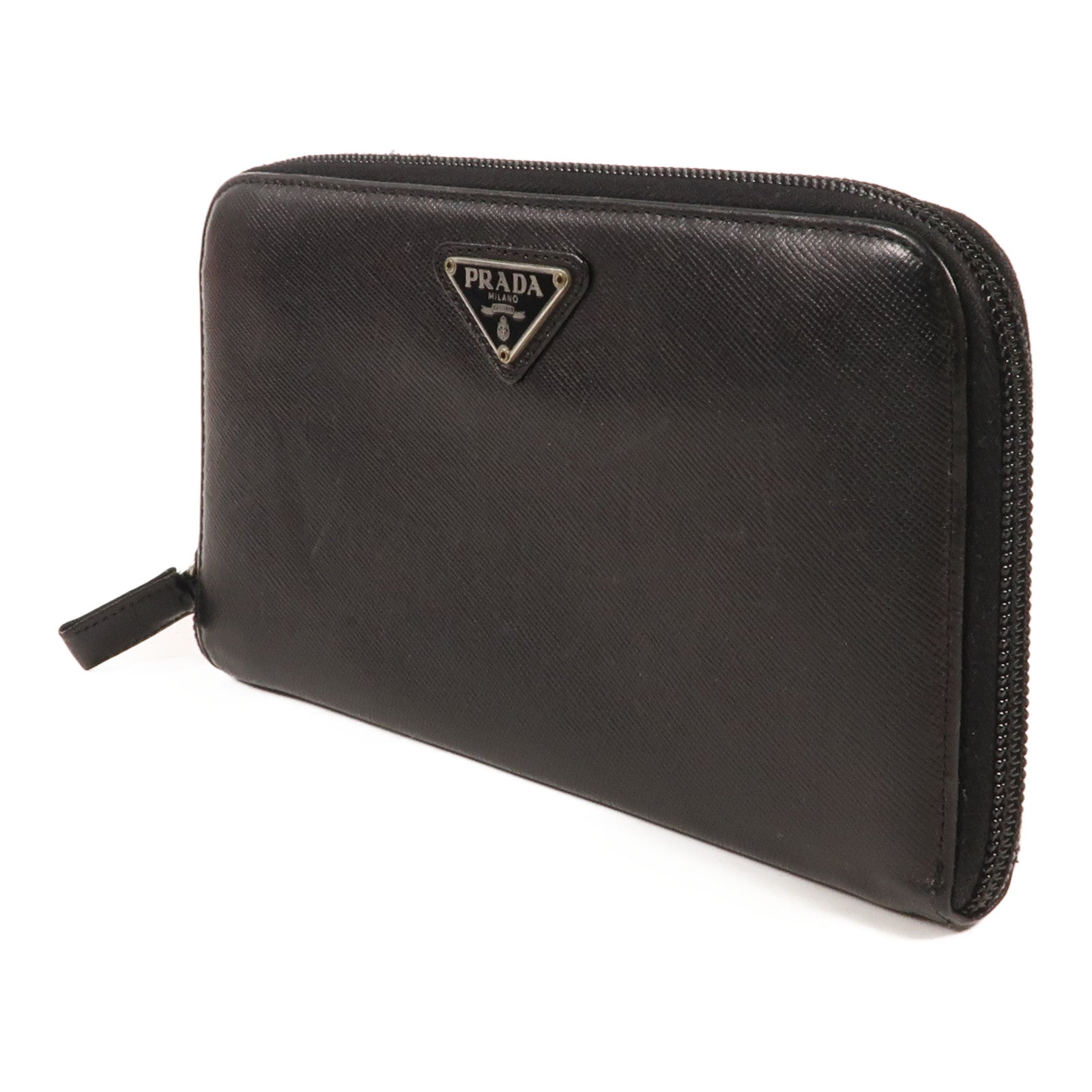 PRADA 牛皮皮革Long Wallet銀扣長錢包