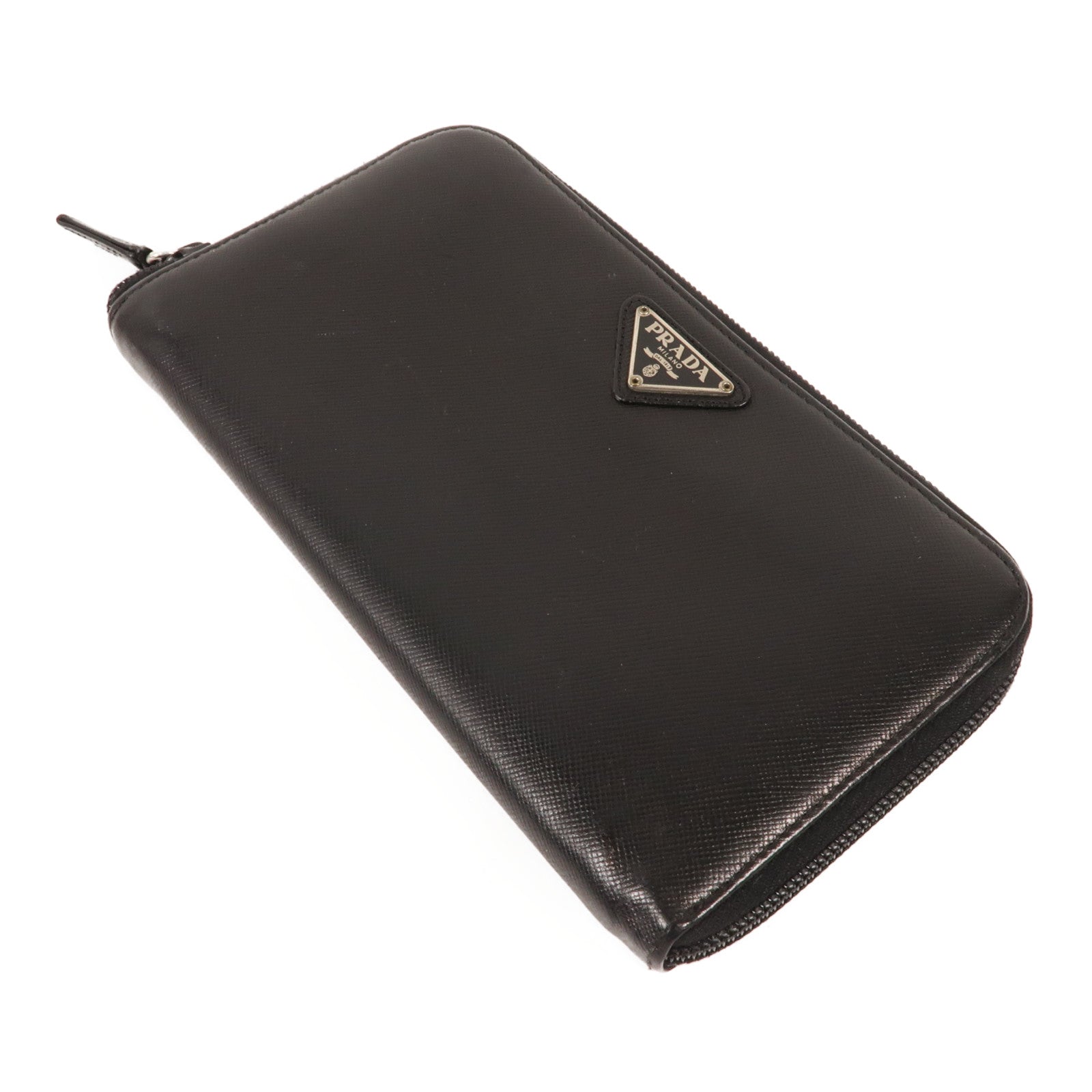 PRADA 牛皮皮革Long Wallet銀扣長錢包