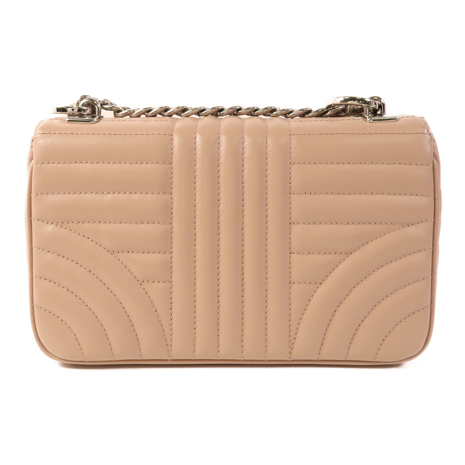 PRADA 牛皮皮革Chain Shoulder Bag銀扣鏈帶肩背袋