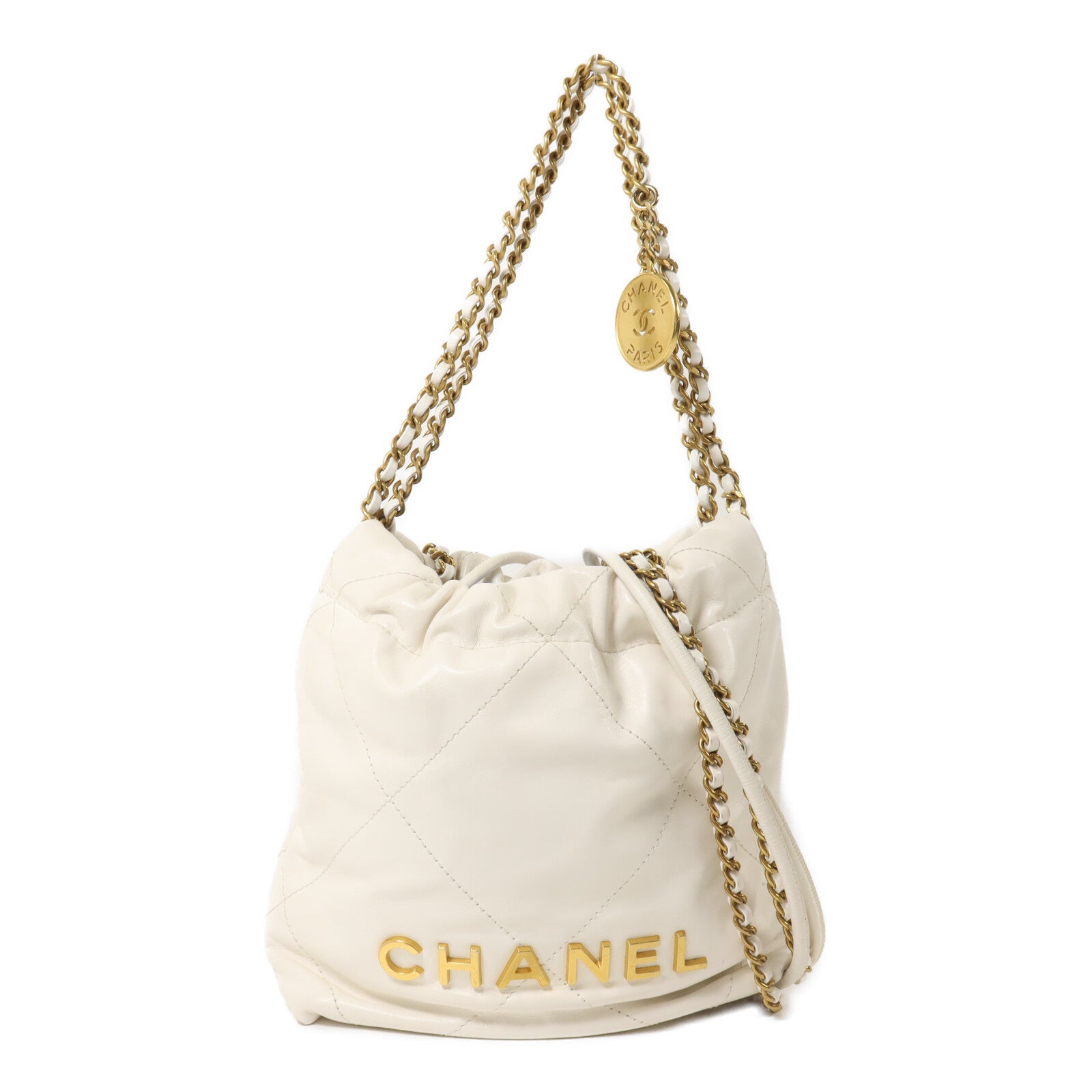 CHANEL 牛皮皮革Chanel 22 Mini鏈帶肩背袋