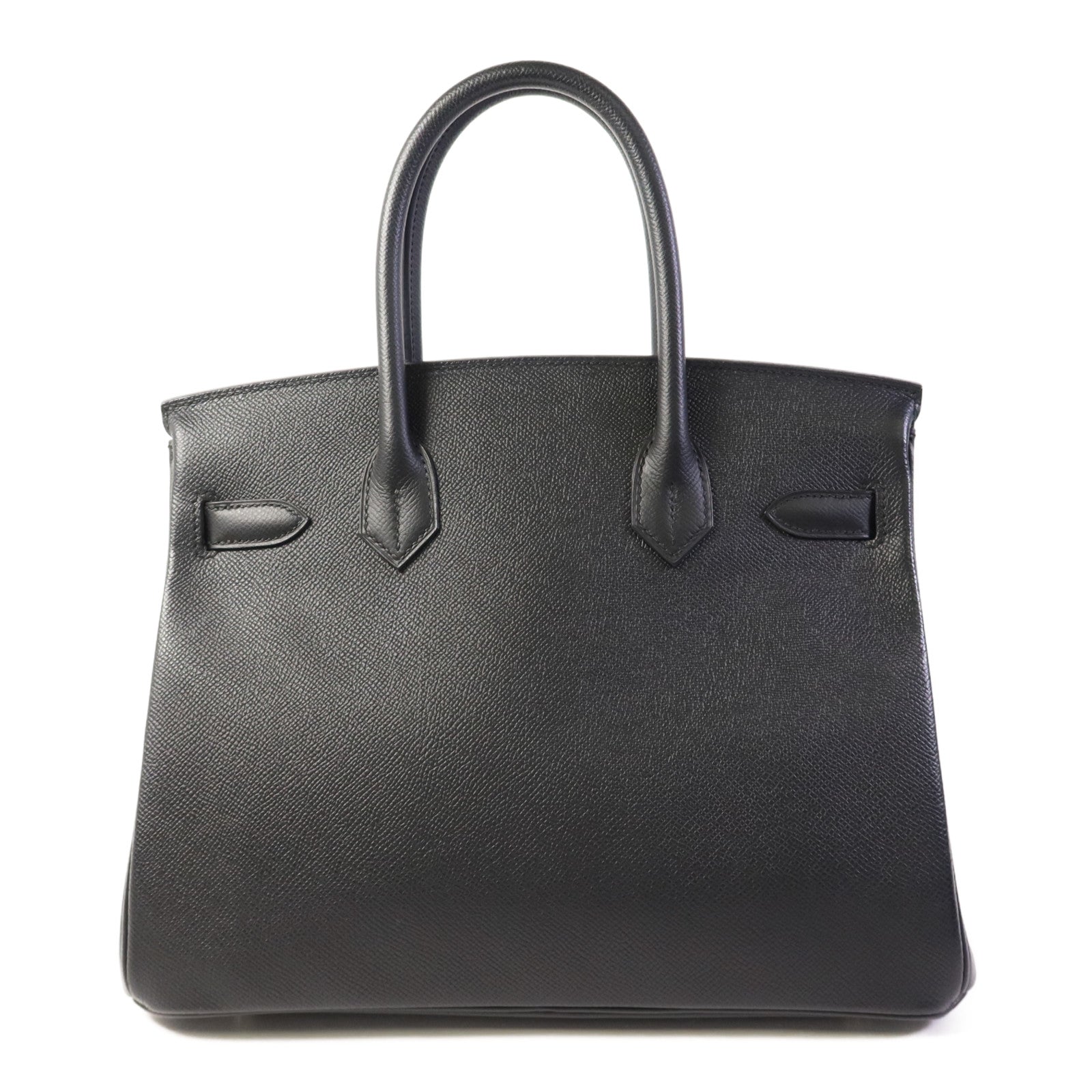 HERMES Epsom皮革Birkin 30銀扣手挽袋Noir