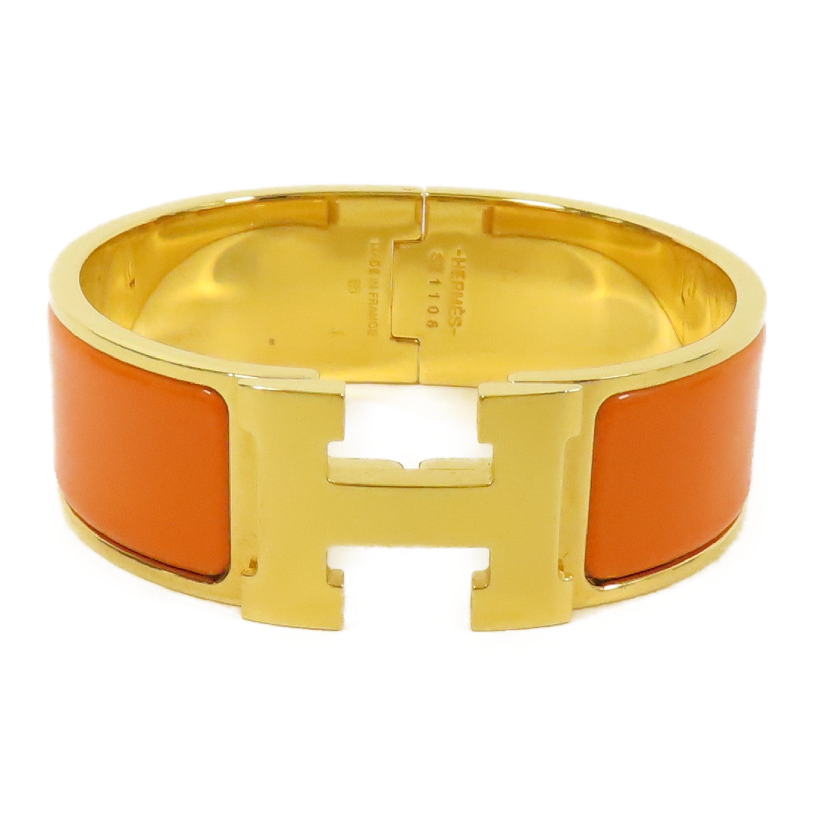 HERMES 金屬Clic Clac H手鐲Orange