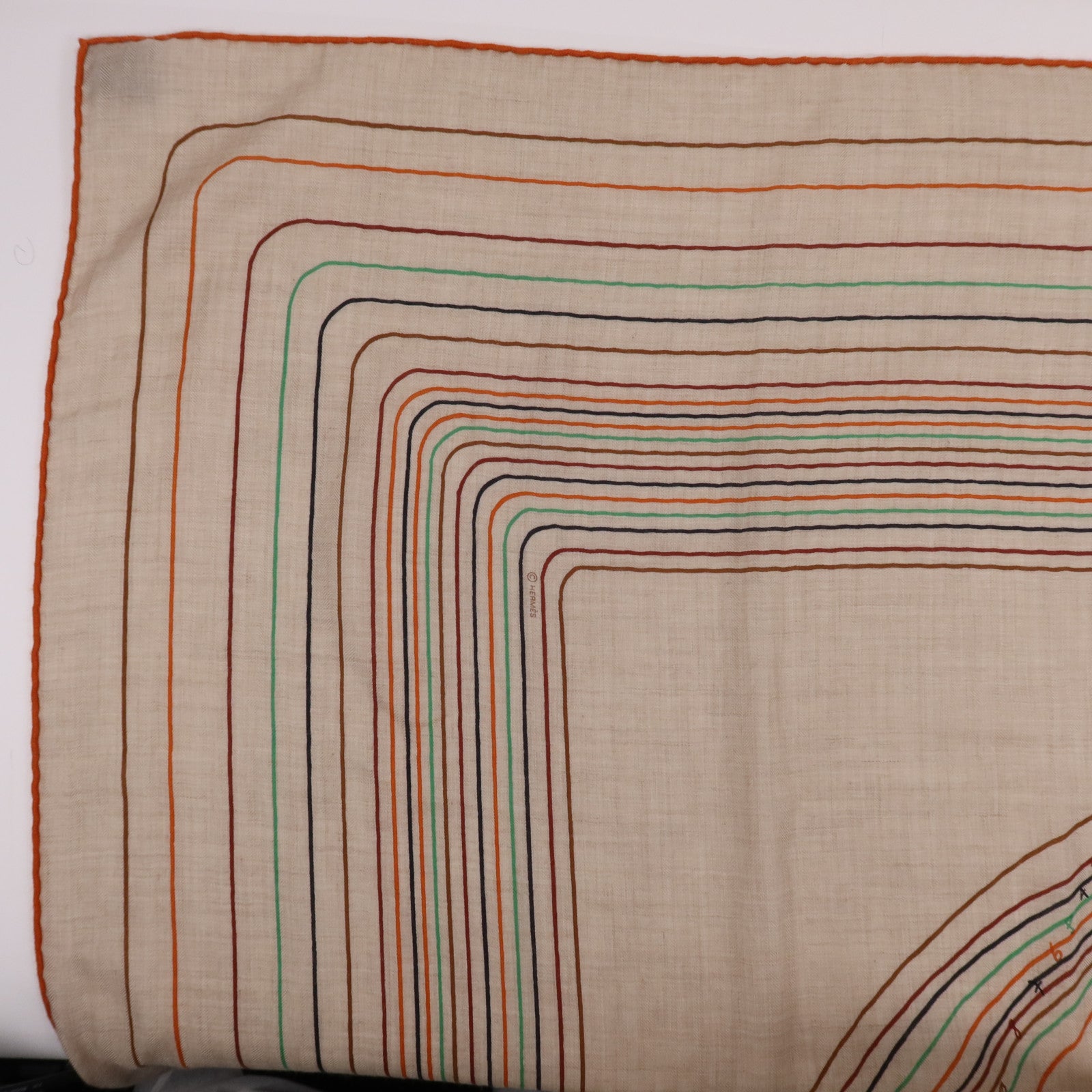 HERMES 羊絨/絲質Scarf 140X140絲巾Multicolor