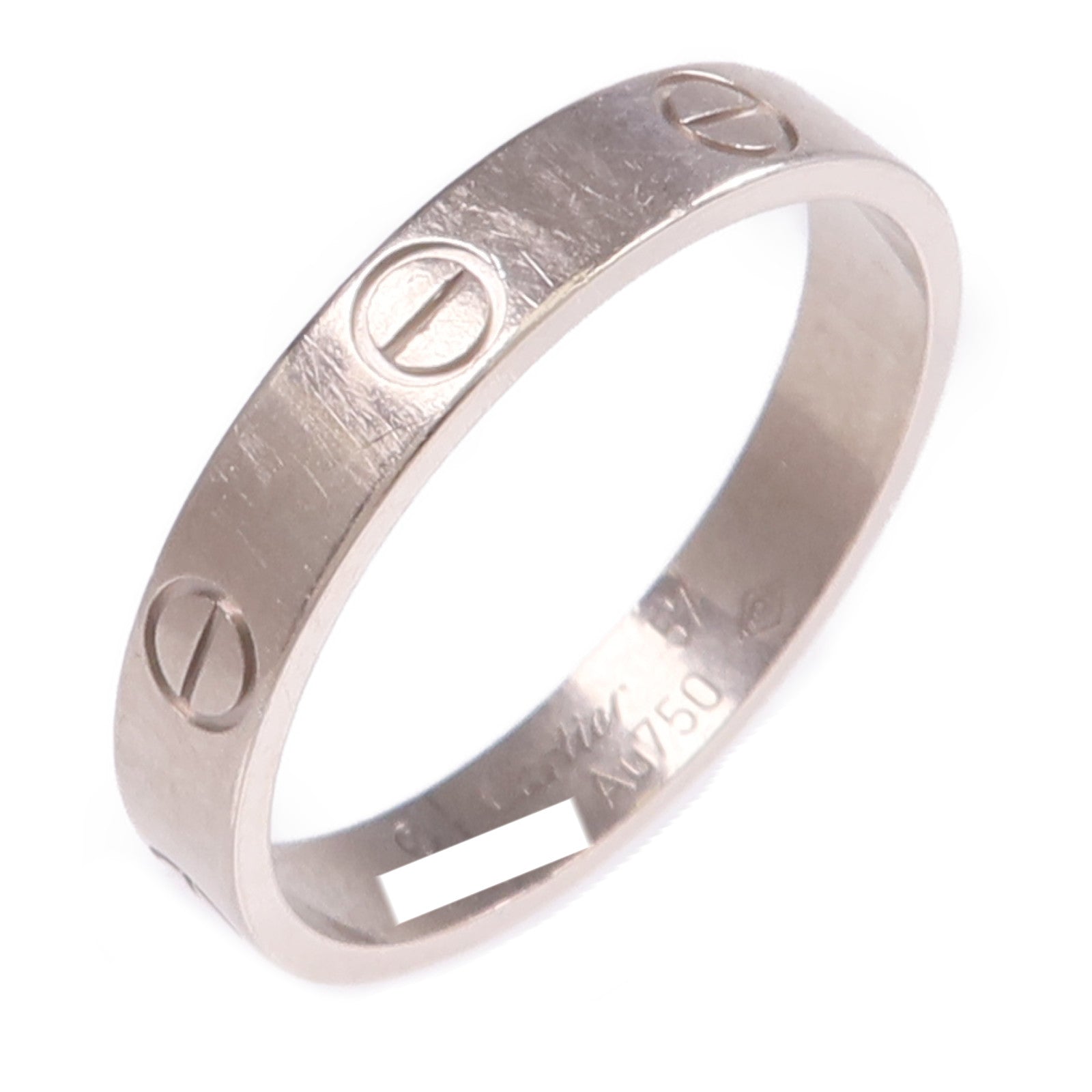 CARTIER 18K白金Mini Love Ring戒指Cartier#57/US#8