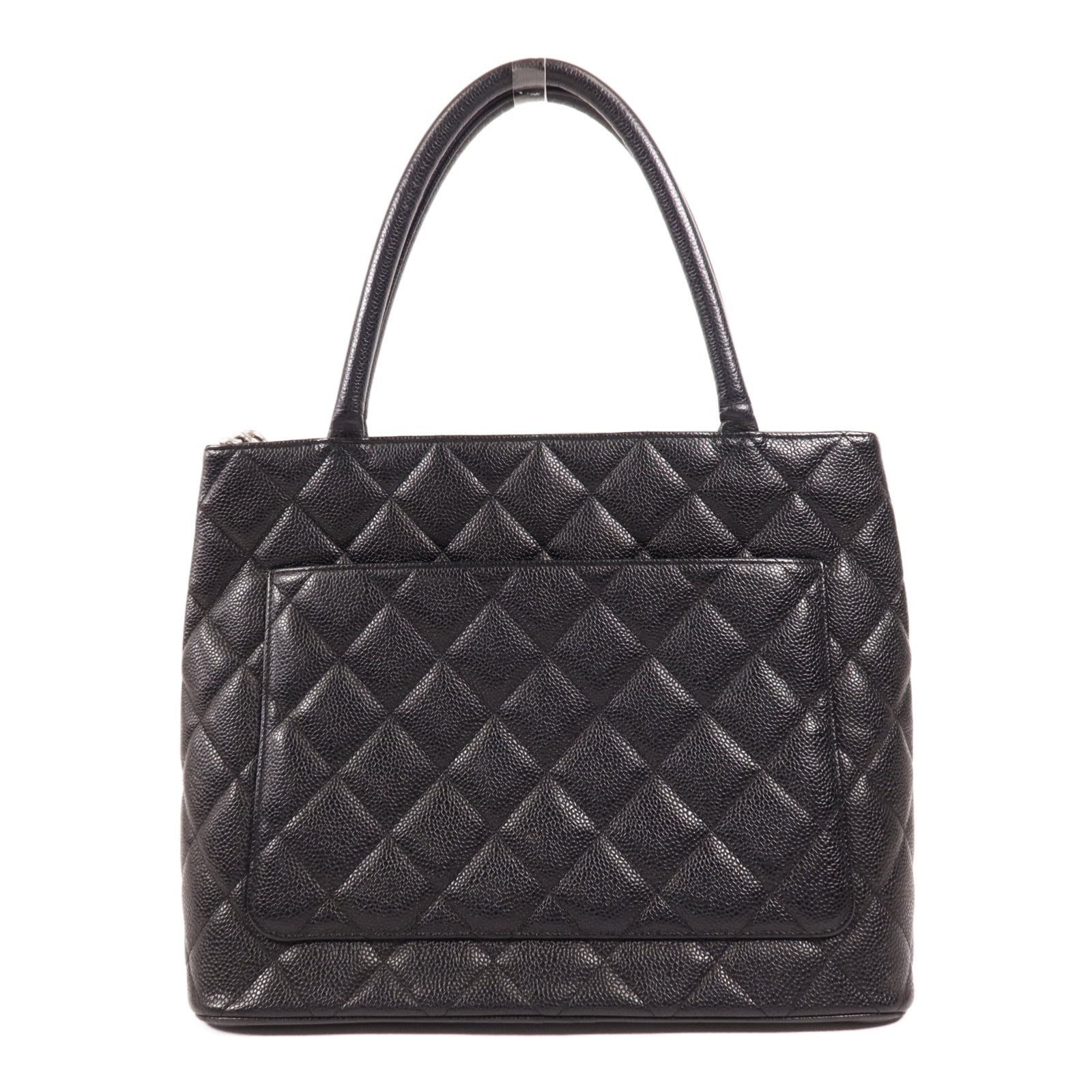 CHANEL 牛皮皮革Shoulder Bag銀扣手挽袋