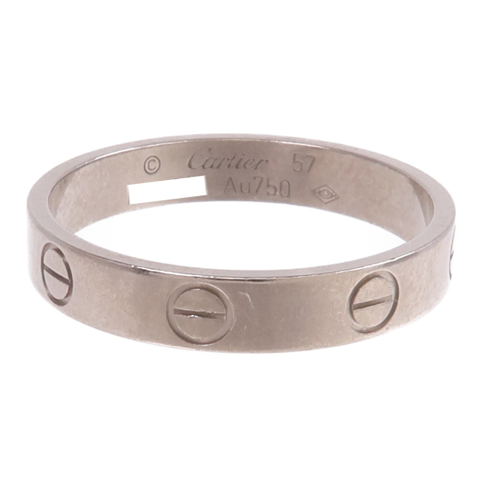 CARTIER 18K白金Mini Love Ring戒指Cartier#57/US#8