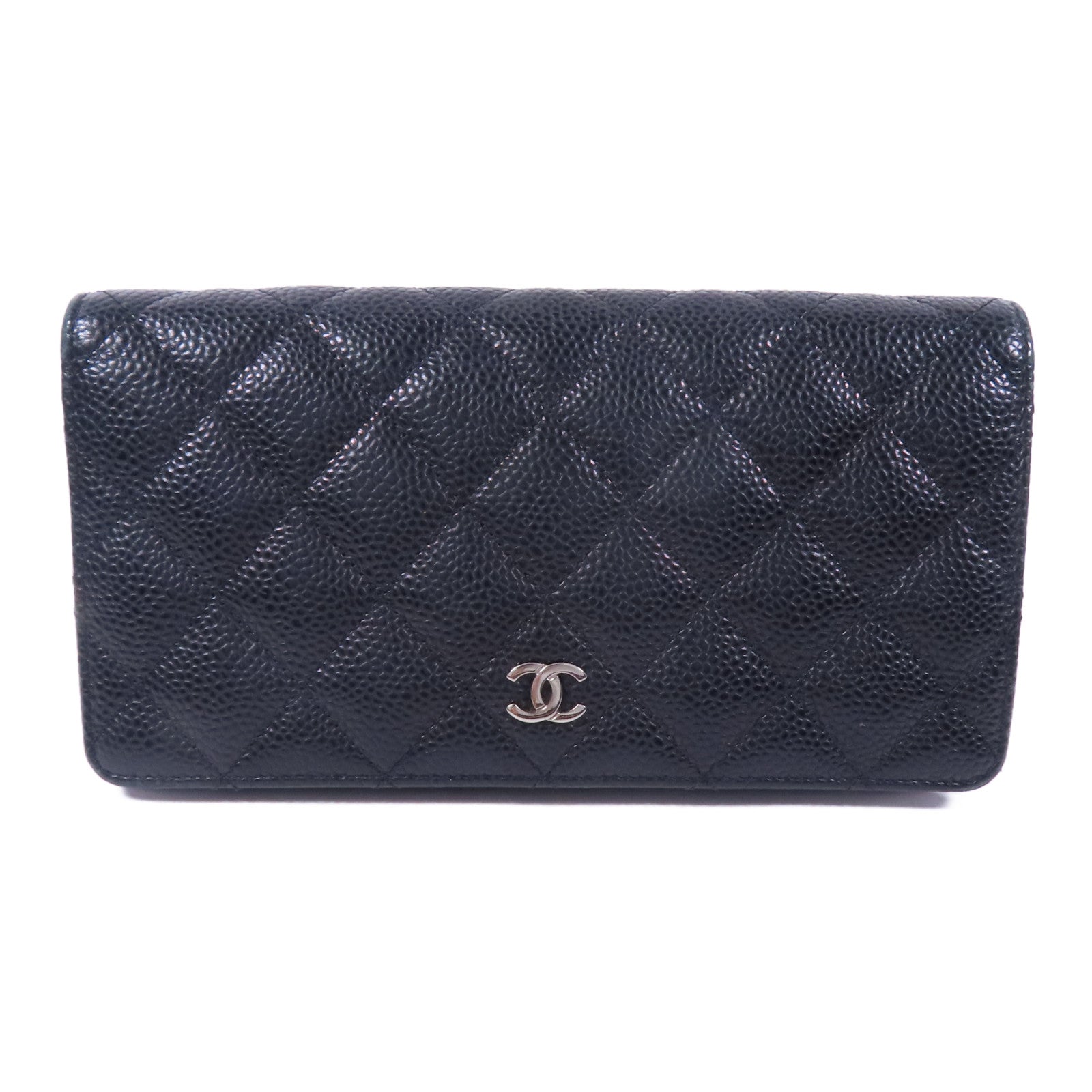 CHANEL 牛皮皮革Long Wallet銀扣長錢包