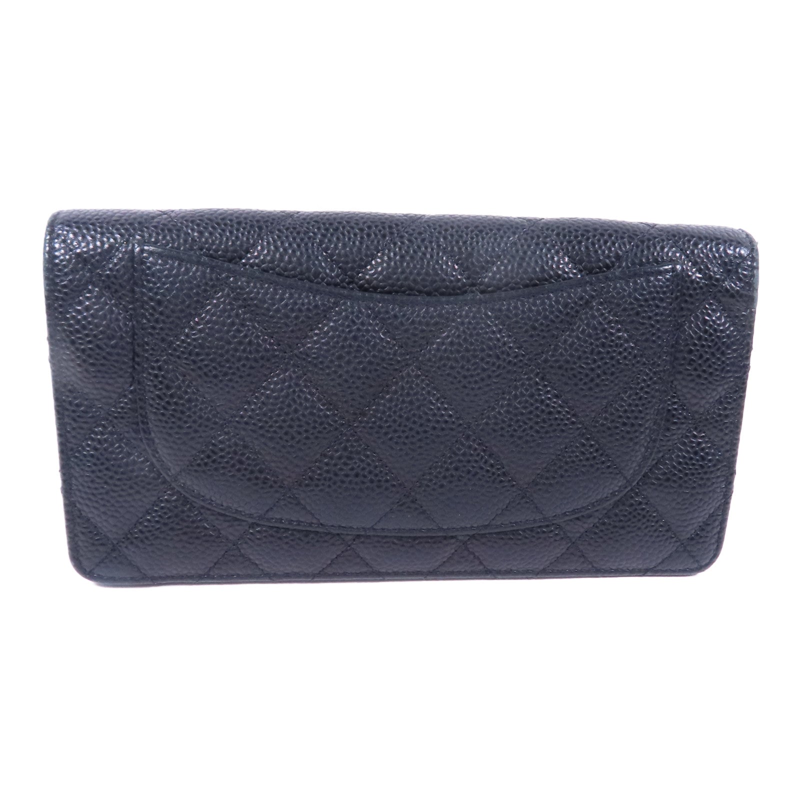 CHANEL 牛皮皮革Long Wallet銀扣長錢包