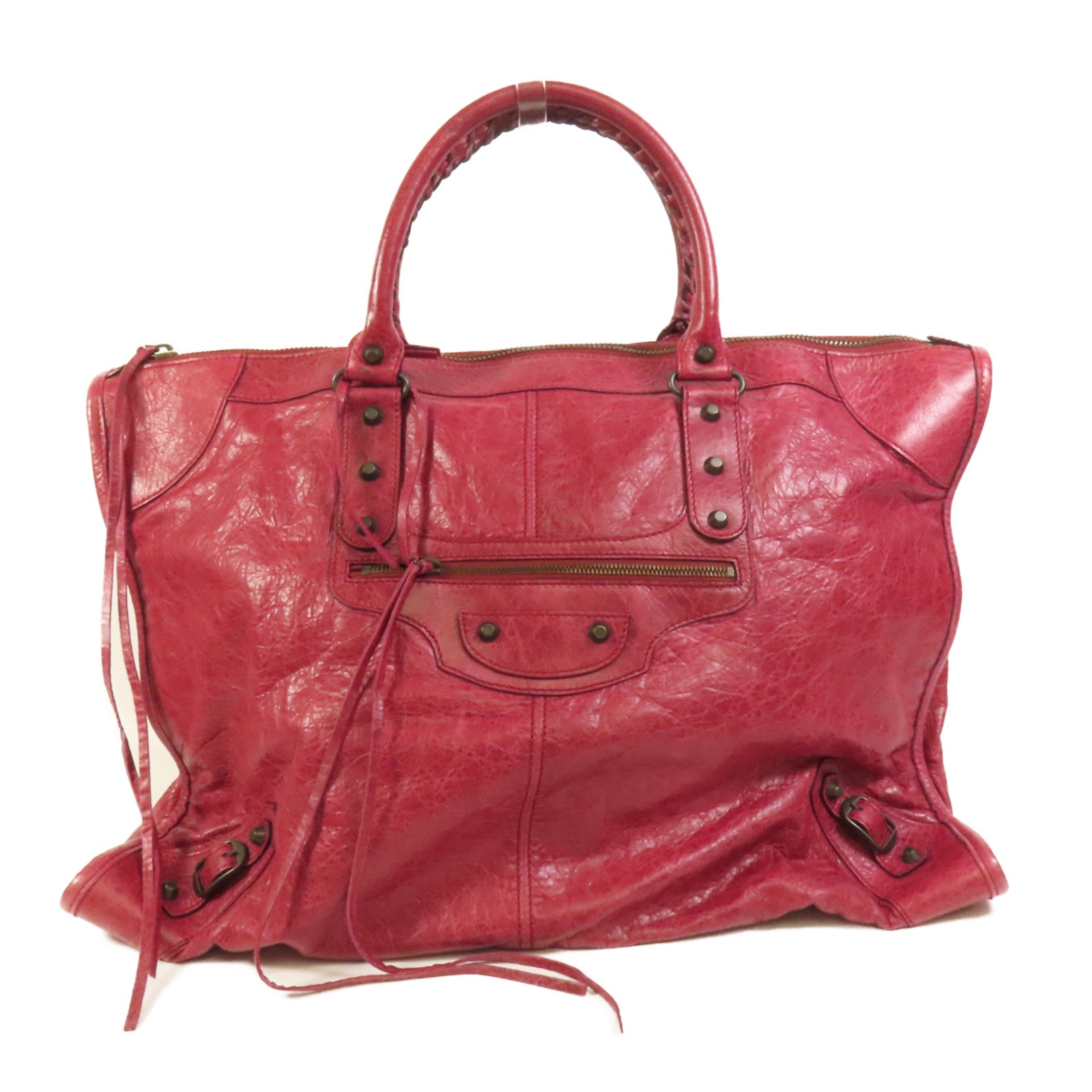 BALENCIAGA 牛皮皮革Weekender手挽袋