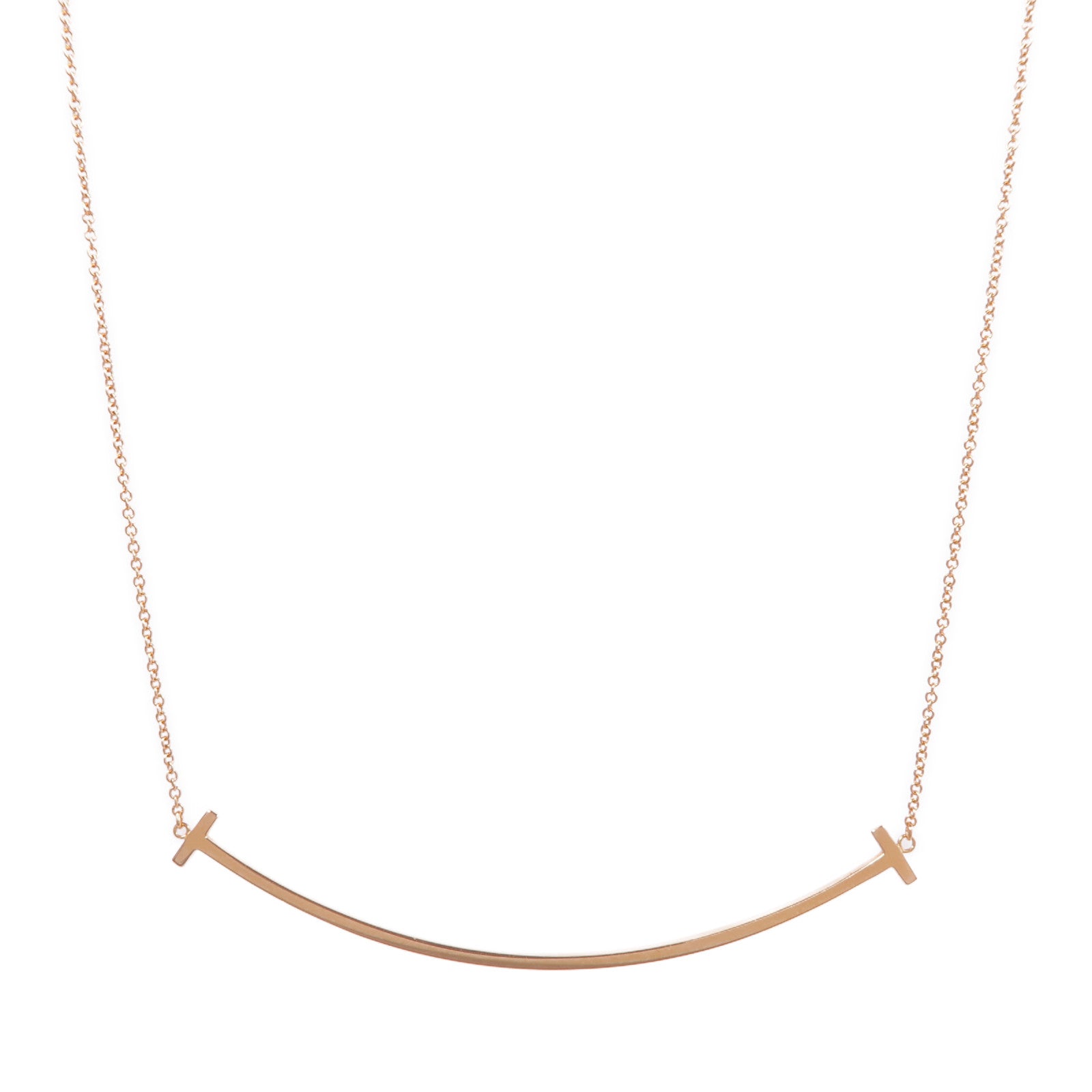 TIFFANY&CO 18K玫瑰金T Smile Necklace項鍊