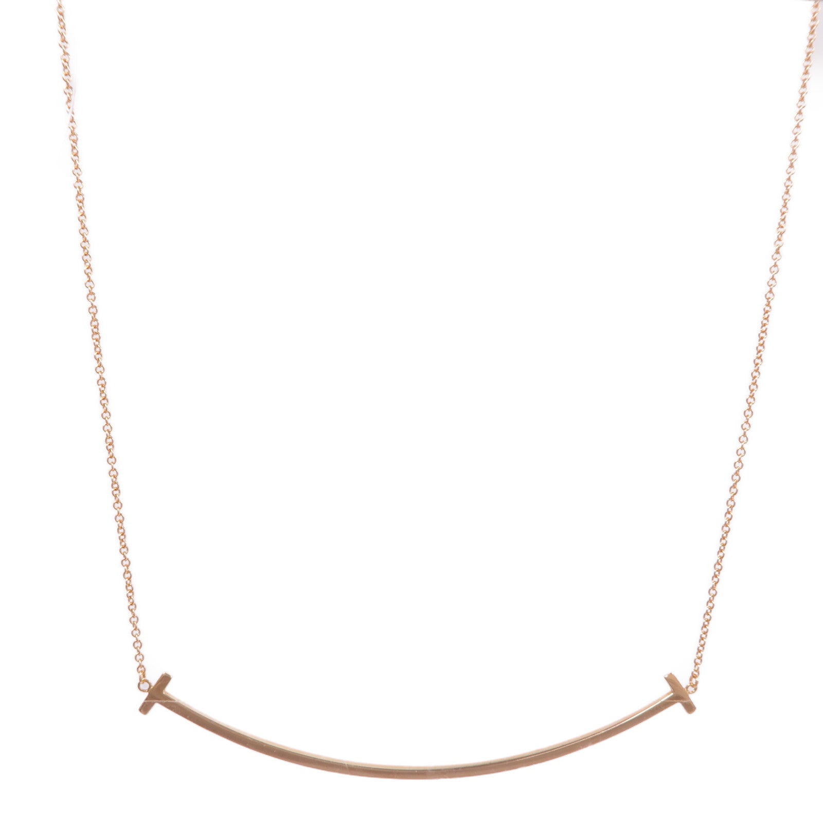 TIFFANY&CO 18K玫瑰金T Smile Necklace項鍊