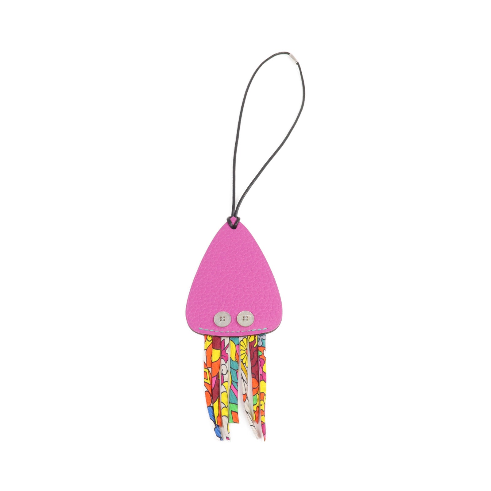 HERMES Clemence/Chevre皮革/絲質H Squid Charm掛飾