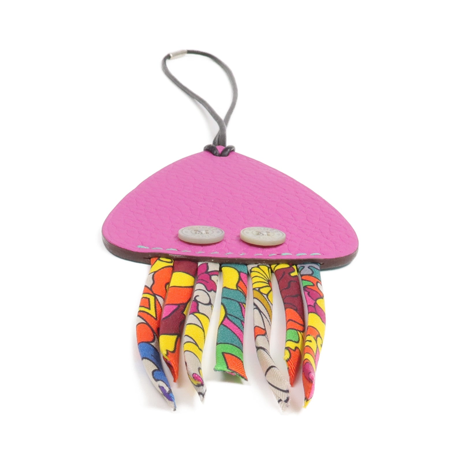 HERMES Clemence/Chevre皮革/絲質H Squid Charm掛飾