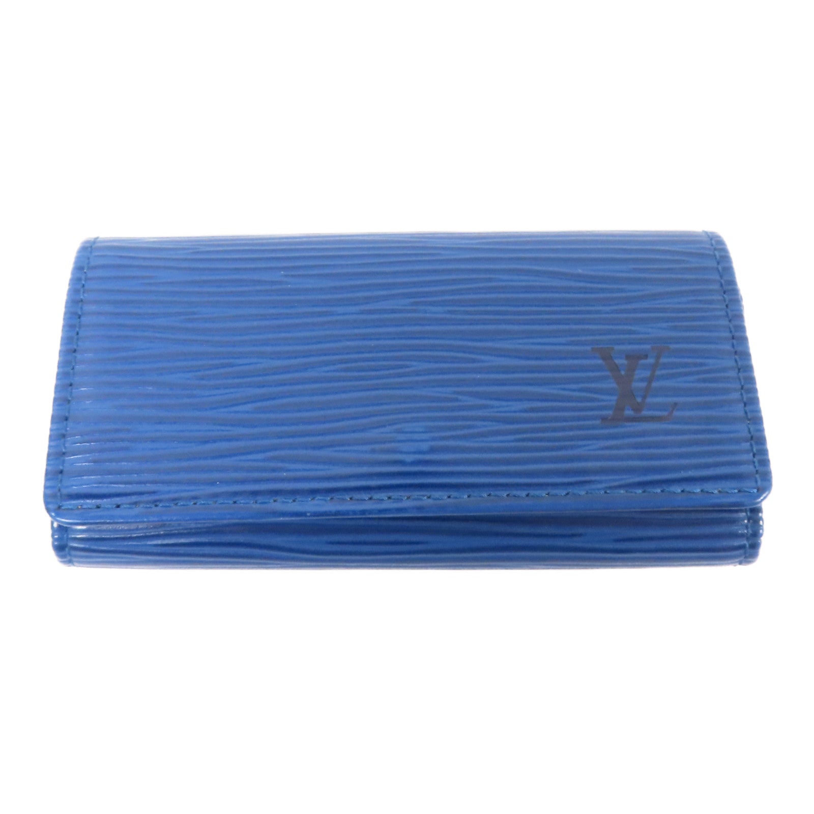 LOUIS VUITTON LV GHW Key Case Key Holder M6382G Epi Blue
