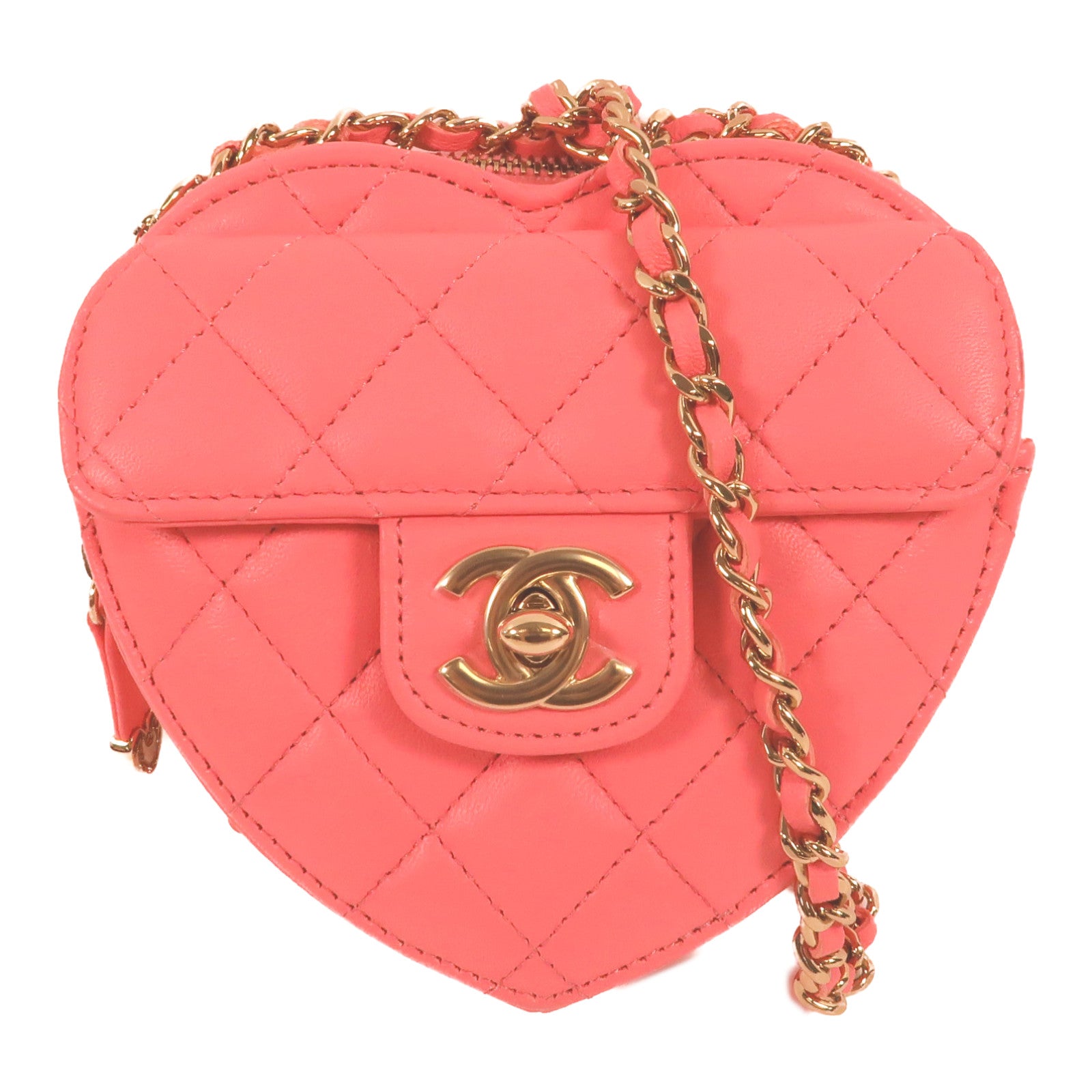 CHANEL 羊皮皮革CC In Love Heart肩背袋