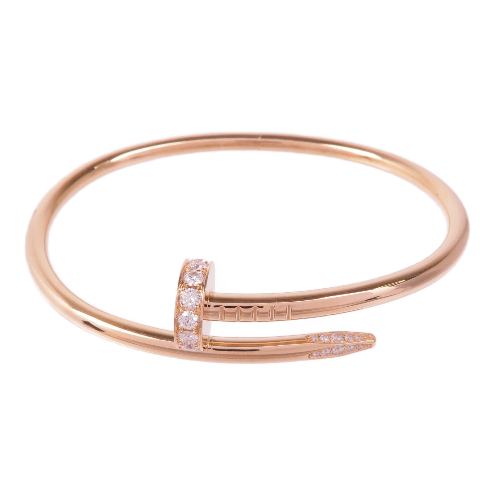 CARTIER 18K玫瑰金Juste Un Clou鑽石手鐲Cartier#17