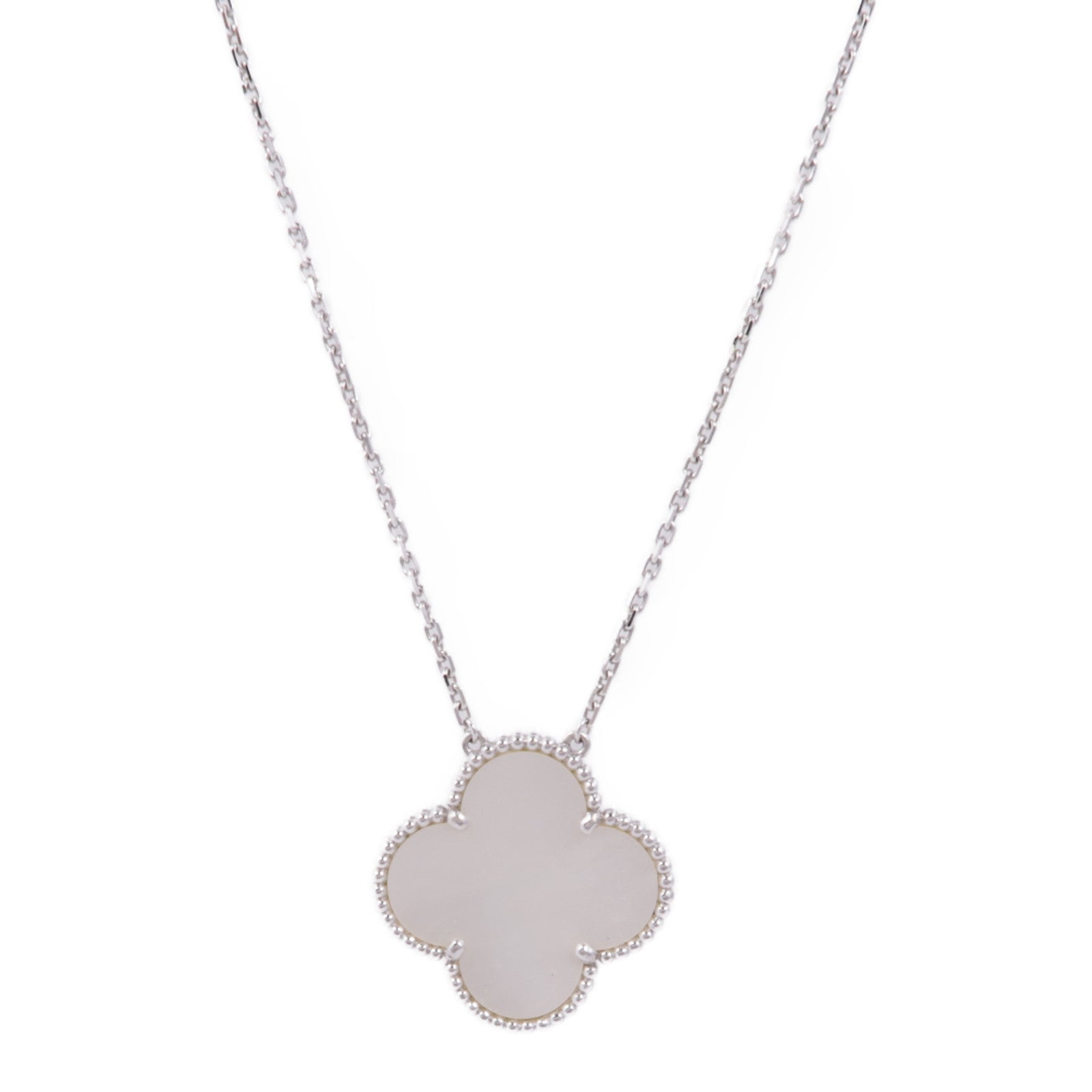 Van Cleef & Arpels 18K白金Magic Alhambra Necklace珍珠貝母項鍊