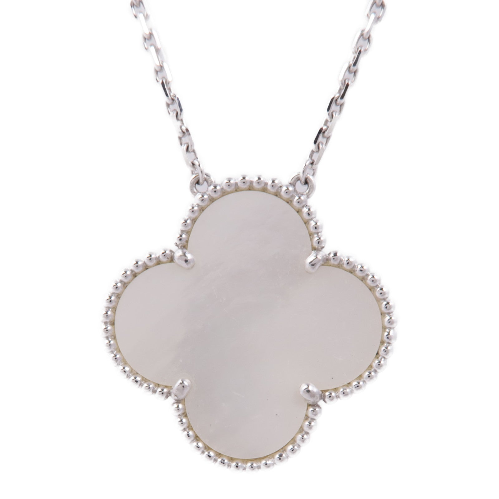 Van Cleef & Arpels 18K白金Magic Alhambra Necklace珍珠貝母項鍊