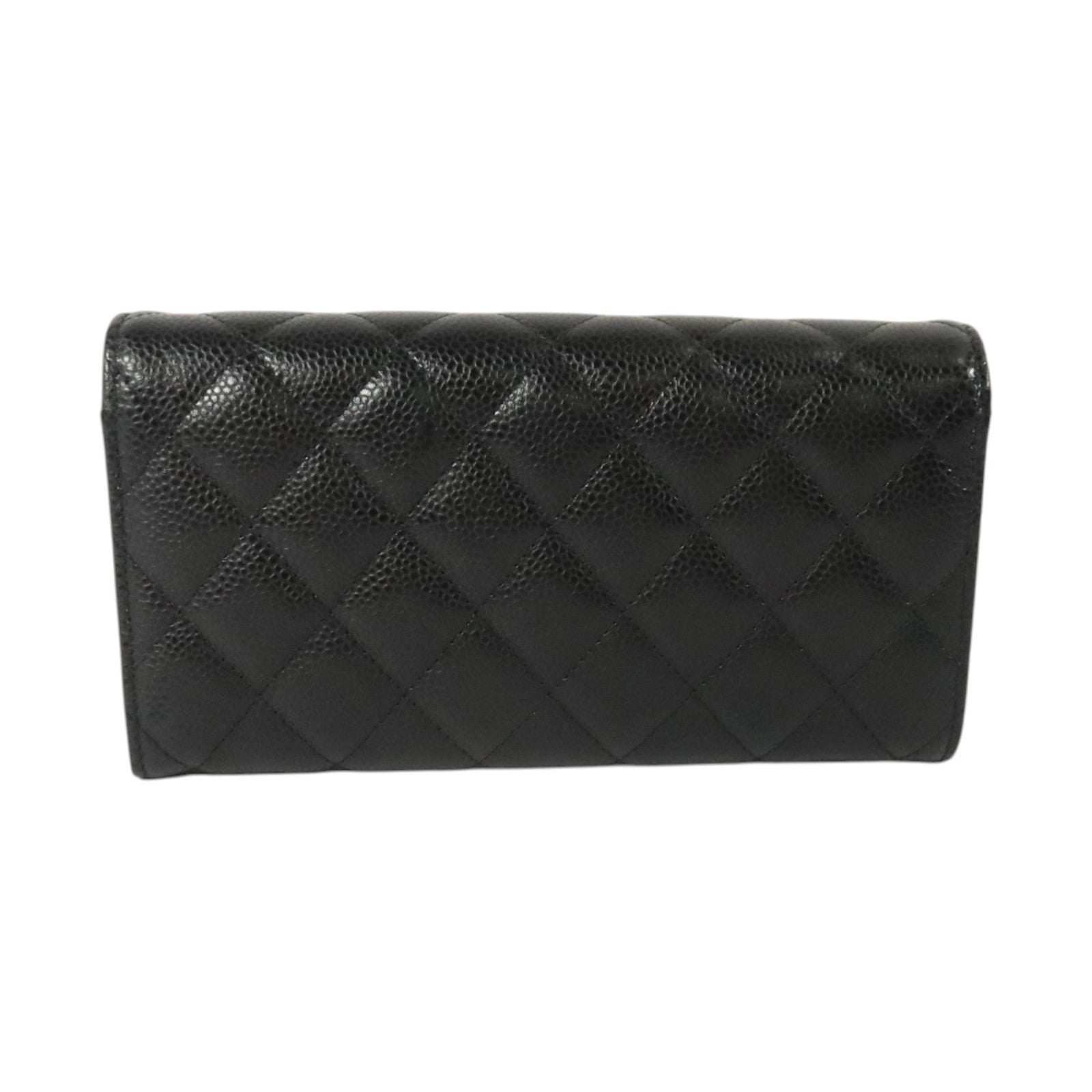 CHANEL 牛皮皮革Classic Long Flap Wallet銀扣長錢包