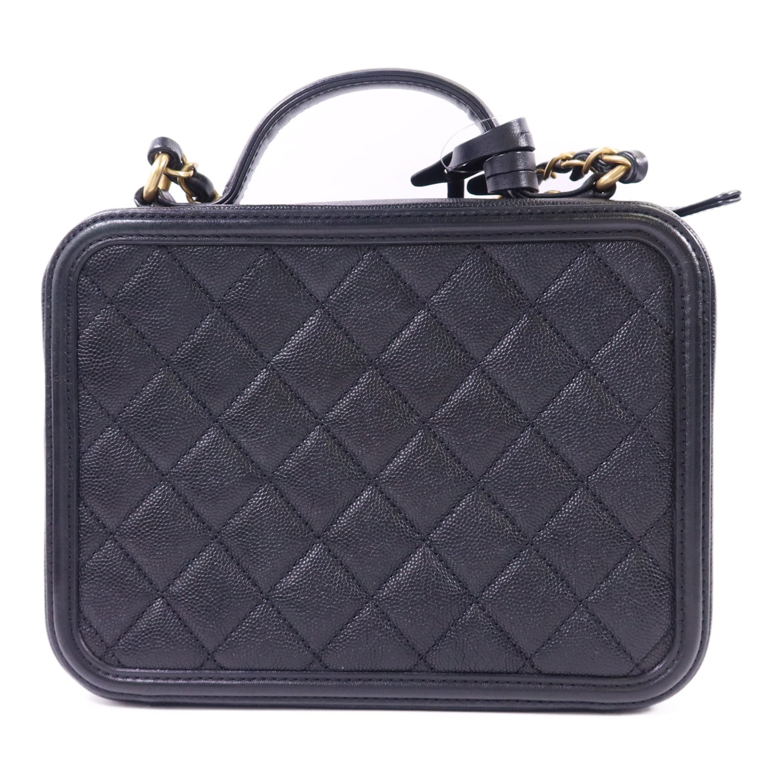 CHANEL 牛皮皮革Vanity Case Bag金扣手挽肩背兩用袋