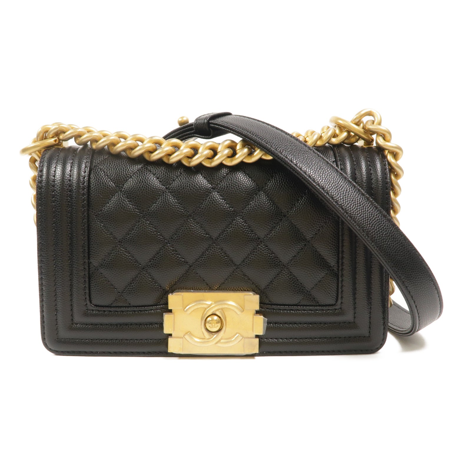 CHANEL 牛皮皮革Boy 20鏈帶肩背袋